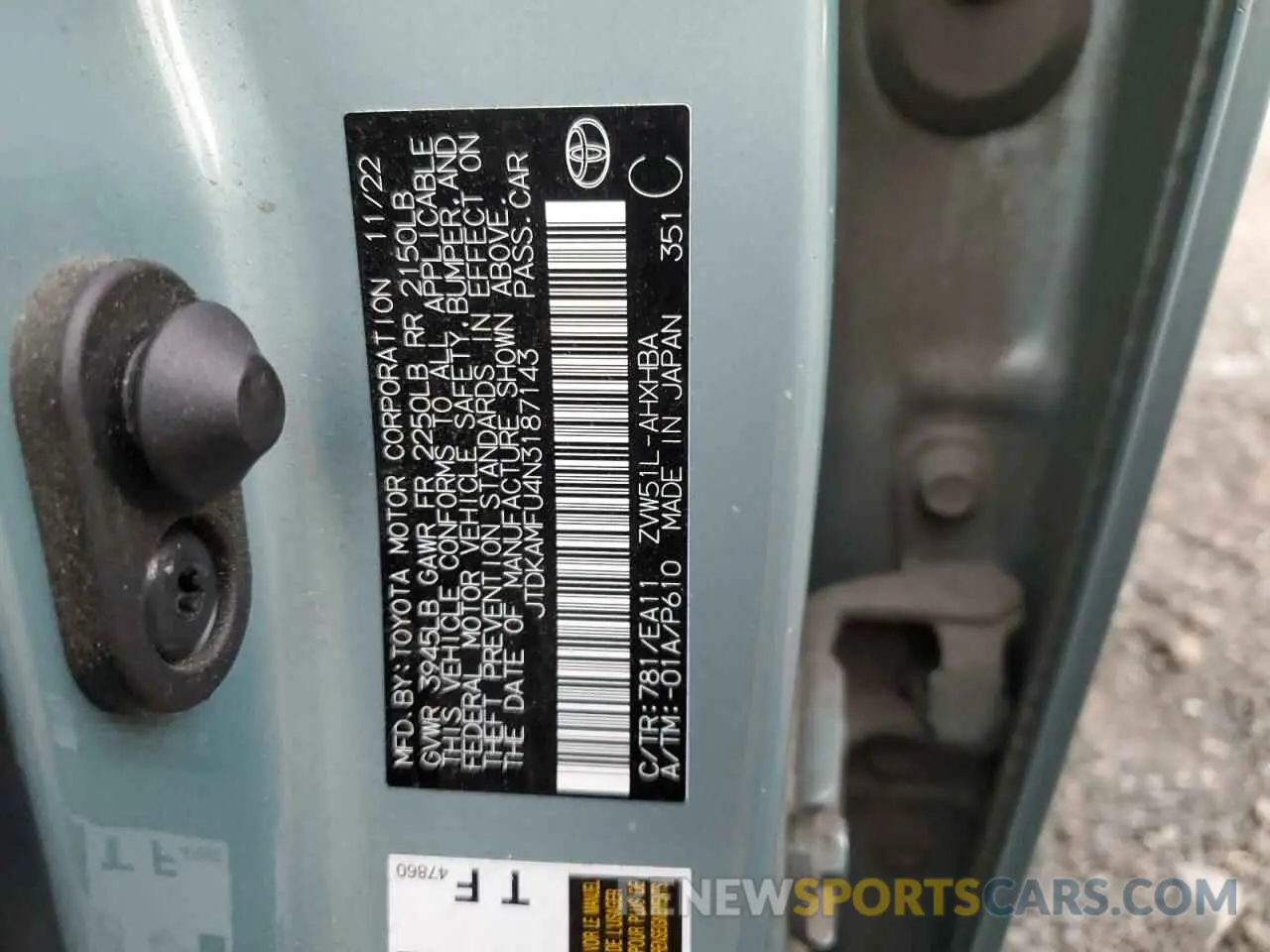 12 fotografías del automóvil dañado JTDKAMFU4N3187143 TOYOTA PRIUS NIGH 2022