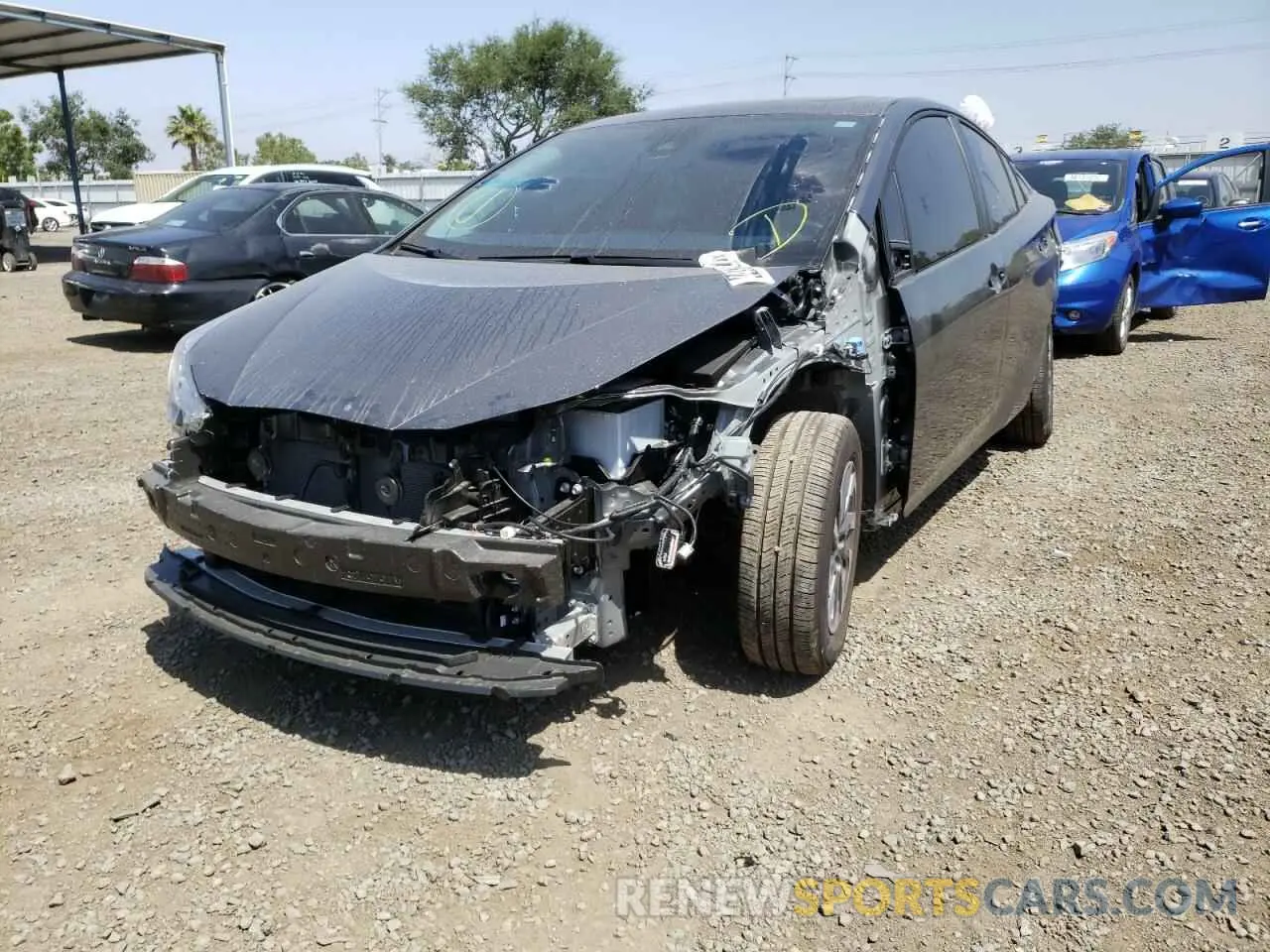 2 fotografías del automóvil dañado JTDKAMFU5N3156774 TOYOTA PRIUS NIGH 2022