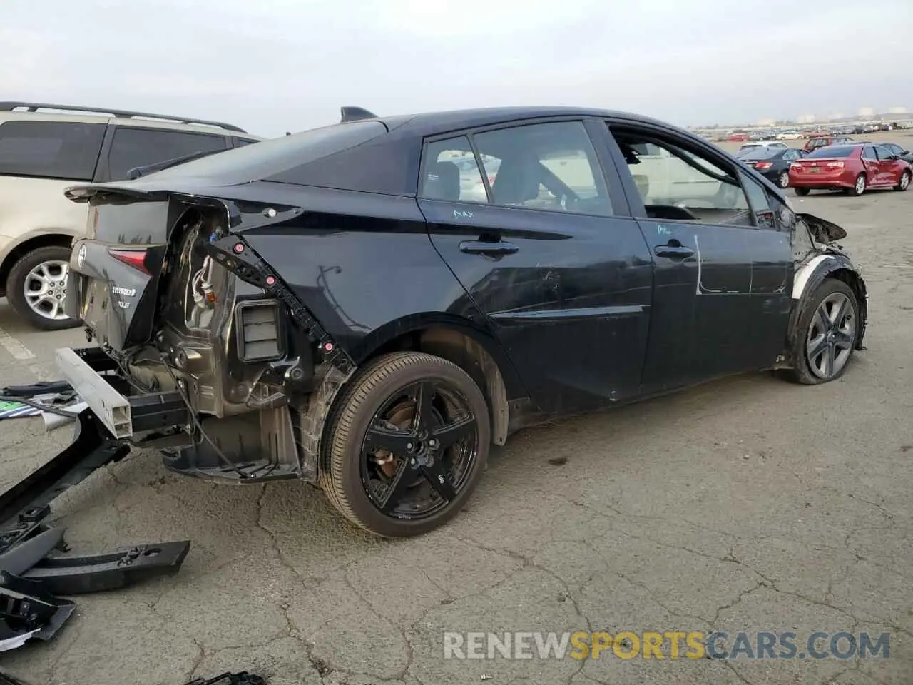 3 fotografías del automóvil dañado JTDKAMFU5N3178936 TOYOTA PRIUS NIGH 2022