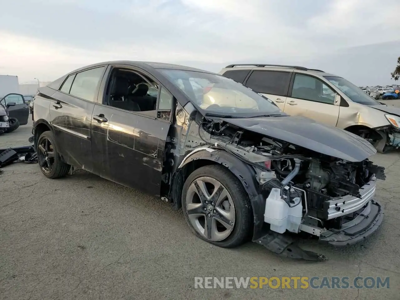 4 fotografías del automóvil dañado JTDKAMFU5N3178936 TOYOTA PRIUS NIGH 2022