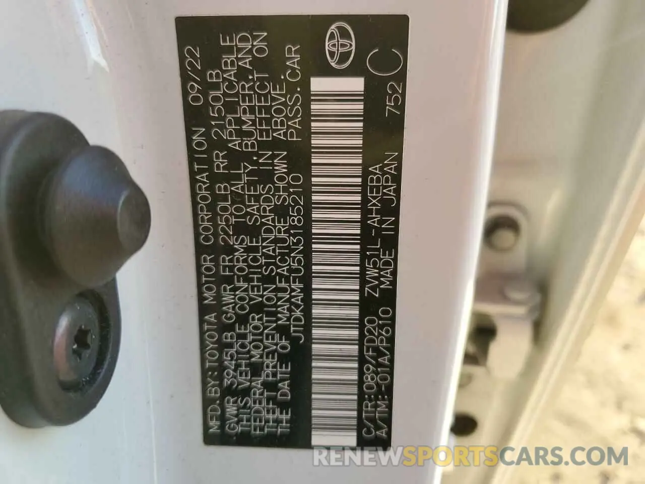 13 fotografías del automóvil dañado JTDKAMFU5N3185210 TOYOTA PRIUS NIGH 2022