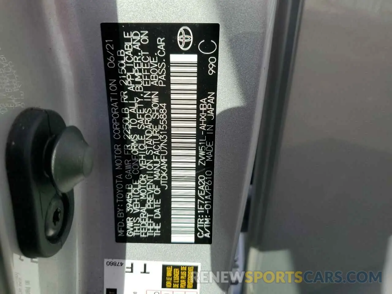 13 fotografías del automóvil dañado JTDKAMFU7N3155884 TOYOTA PRIUS NIGH 2022