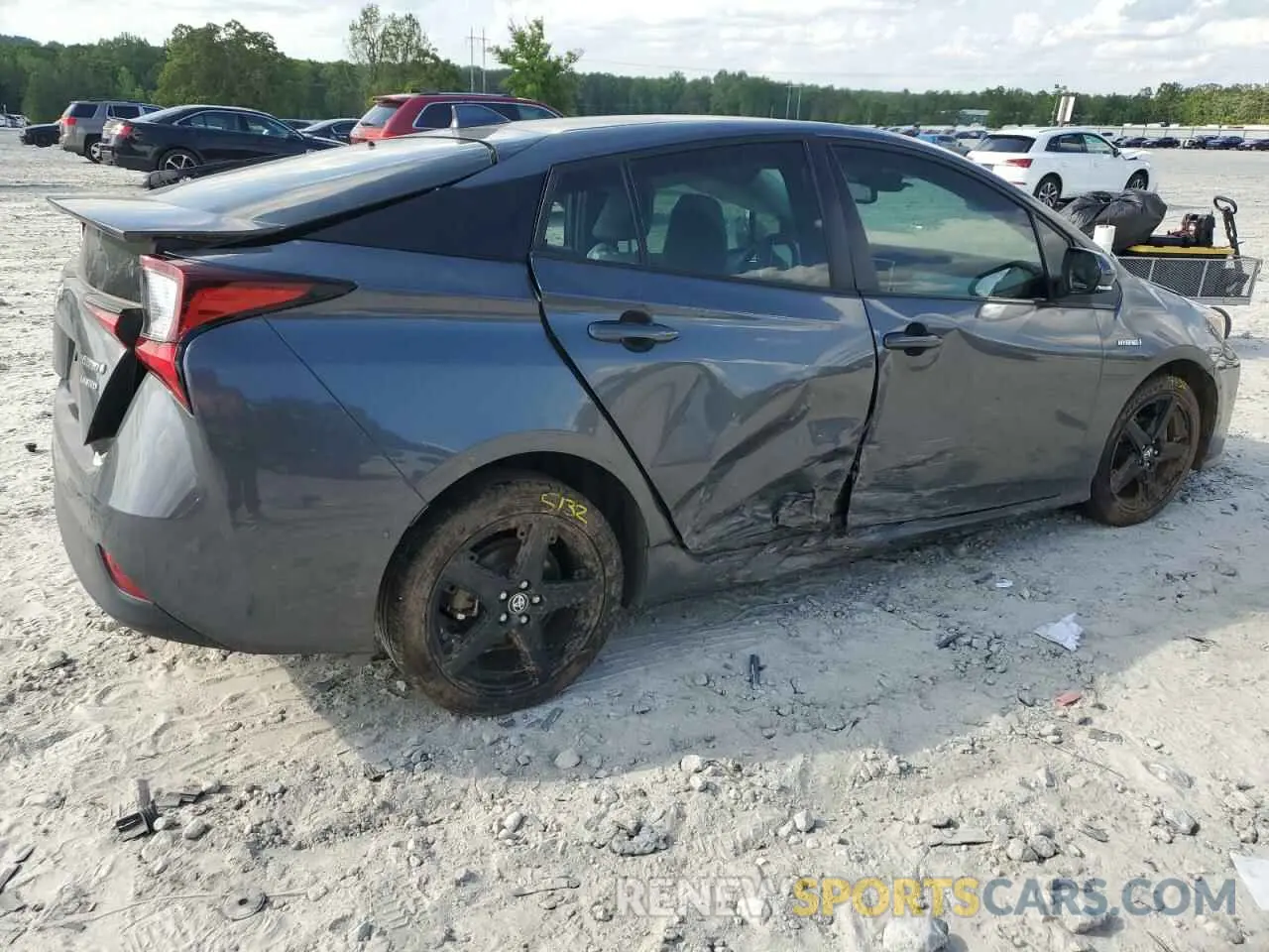 3 fotografías del automóvil dañado JTDKAMFU8N3173133 TOYOTA PRIUS NIGH 2022