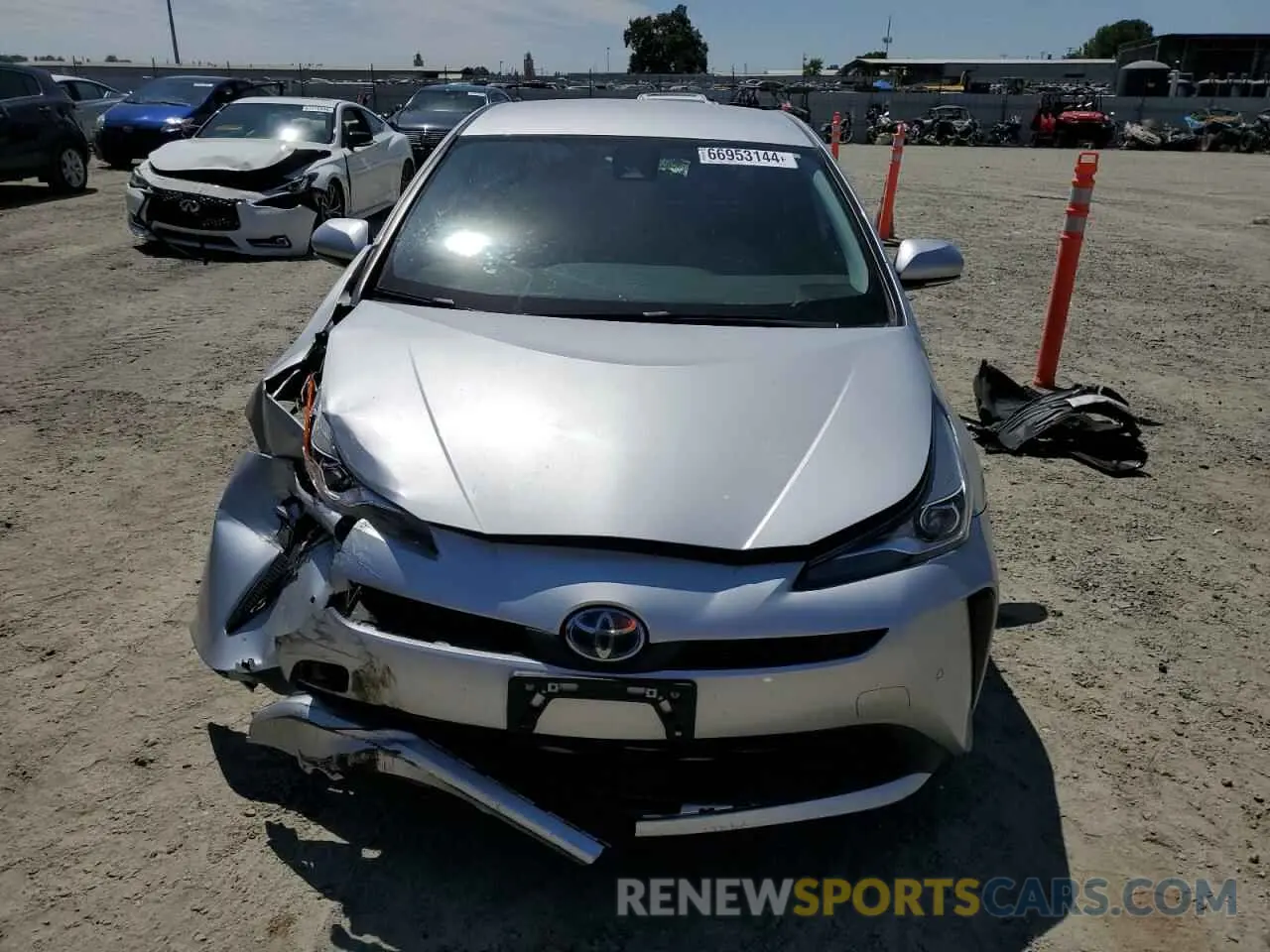 5 fotografías del automóvil dañado JTDKAMFUXN3177393 TOYOTA PRIUS NIGH 2022