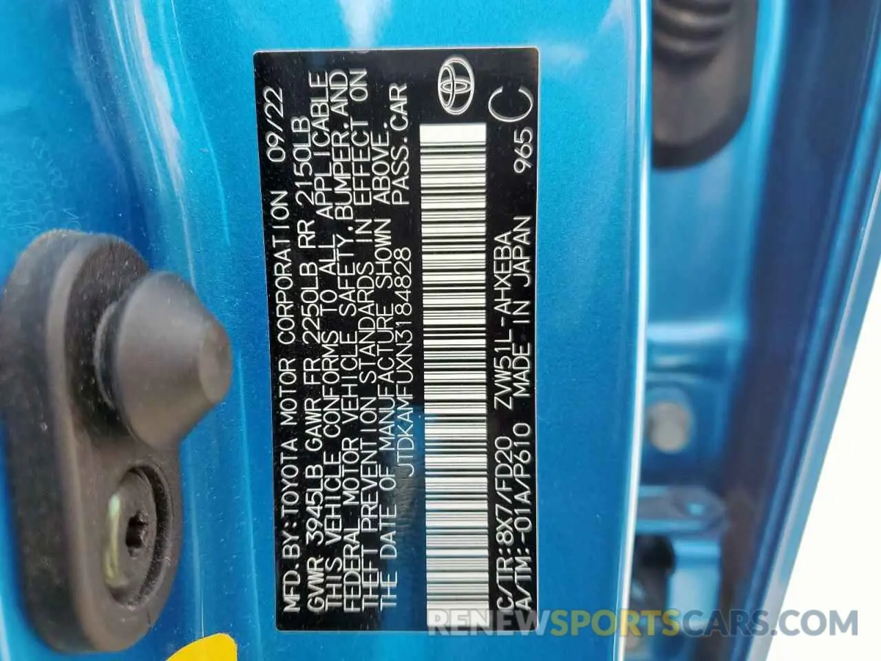 15 fotografías del automóvil dañado JTDKAMFUXN3184828 TOYOTA PRIUS NIGH 2022
