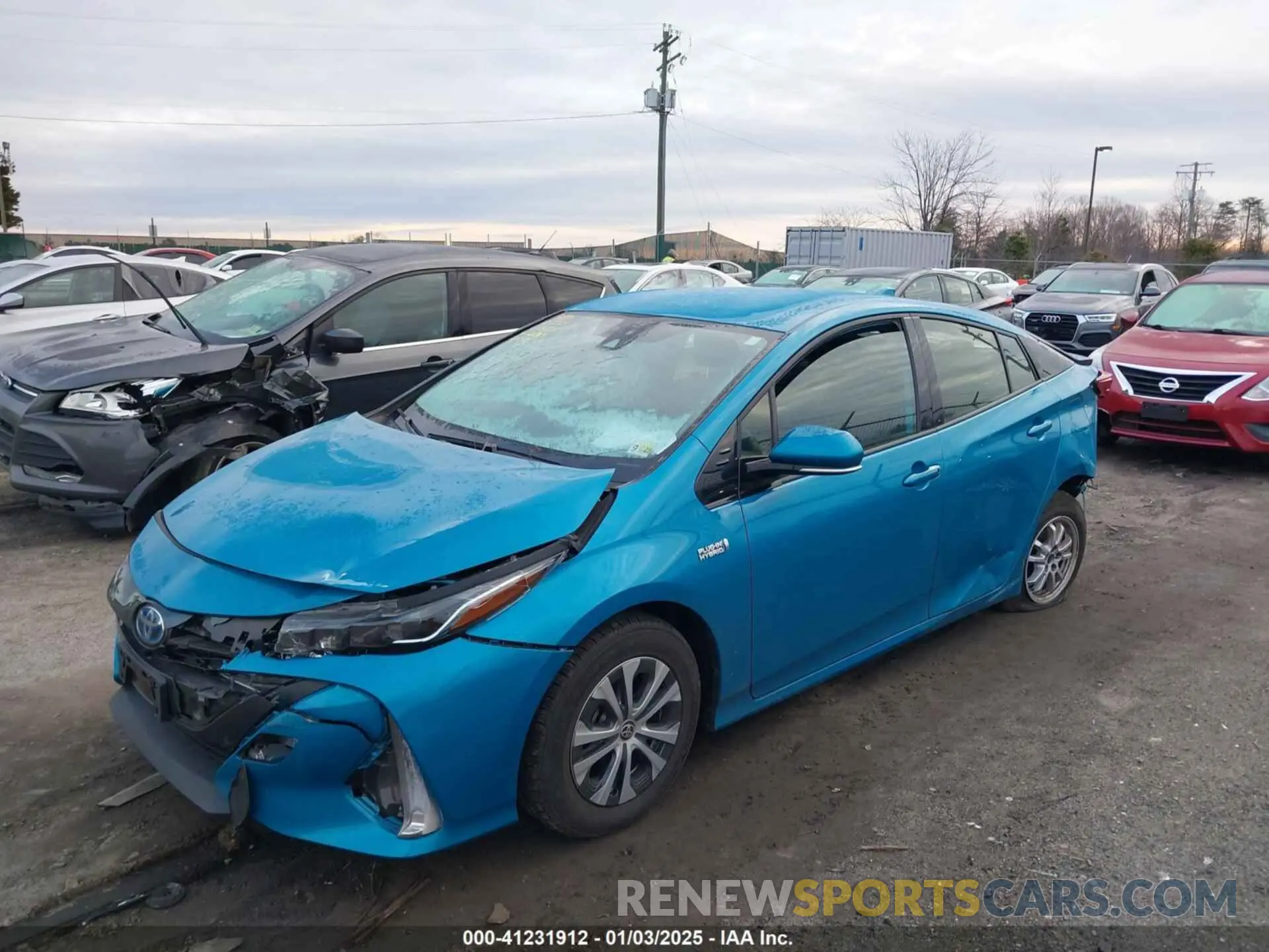 2 fotografías del automóvil dañado JTDKARFP1L3126109 TOYOTA PRIUS PRIME 2020