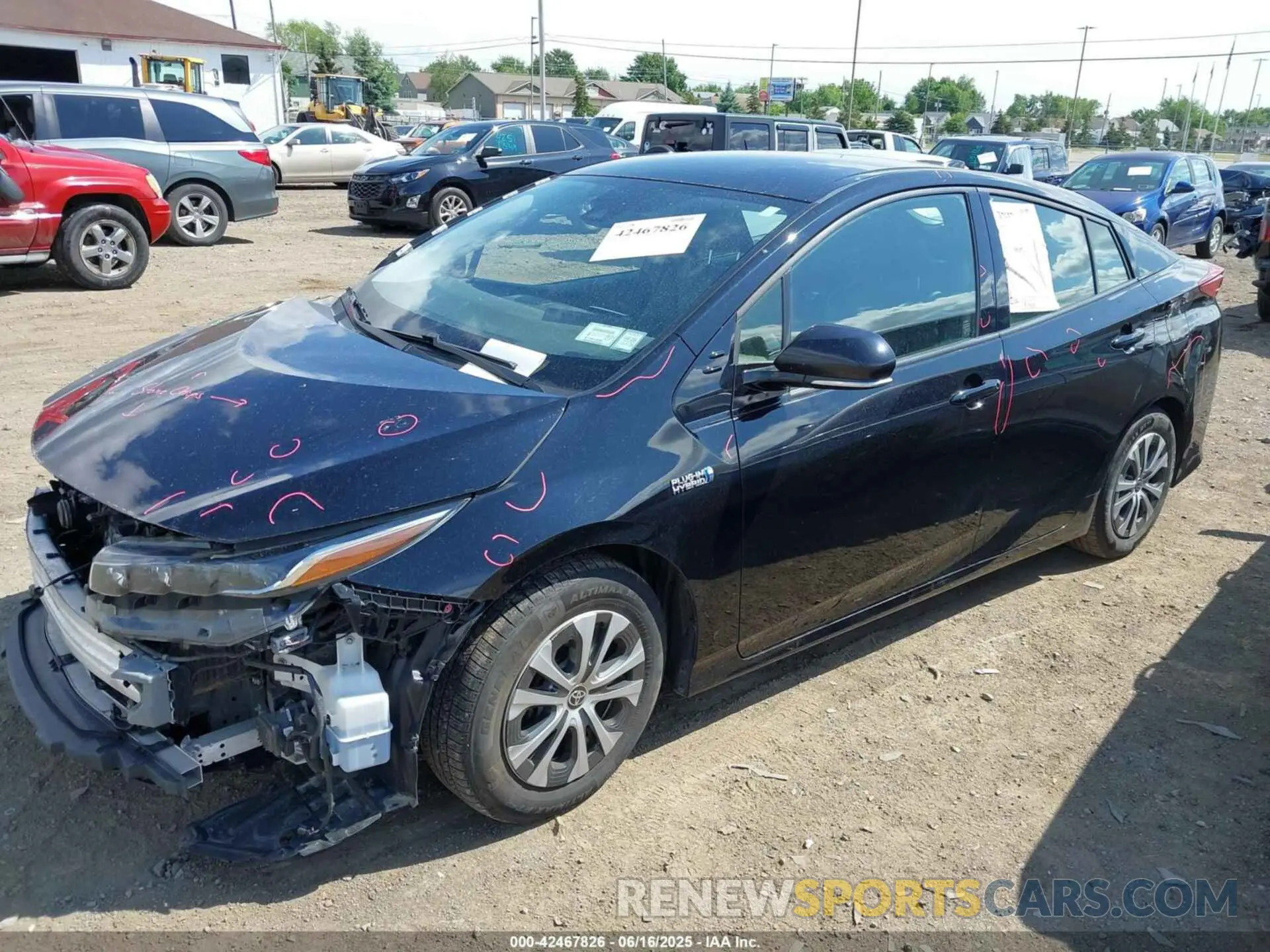 2 fotografías del automóvil dañado JTDKARFP3L3156910 TOYOTA PRIUS PRIME 2020