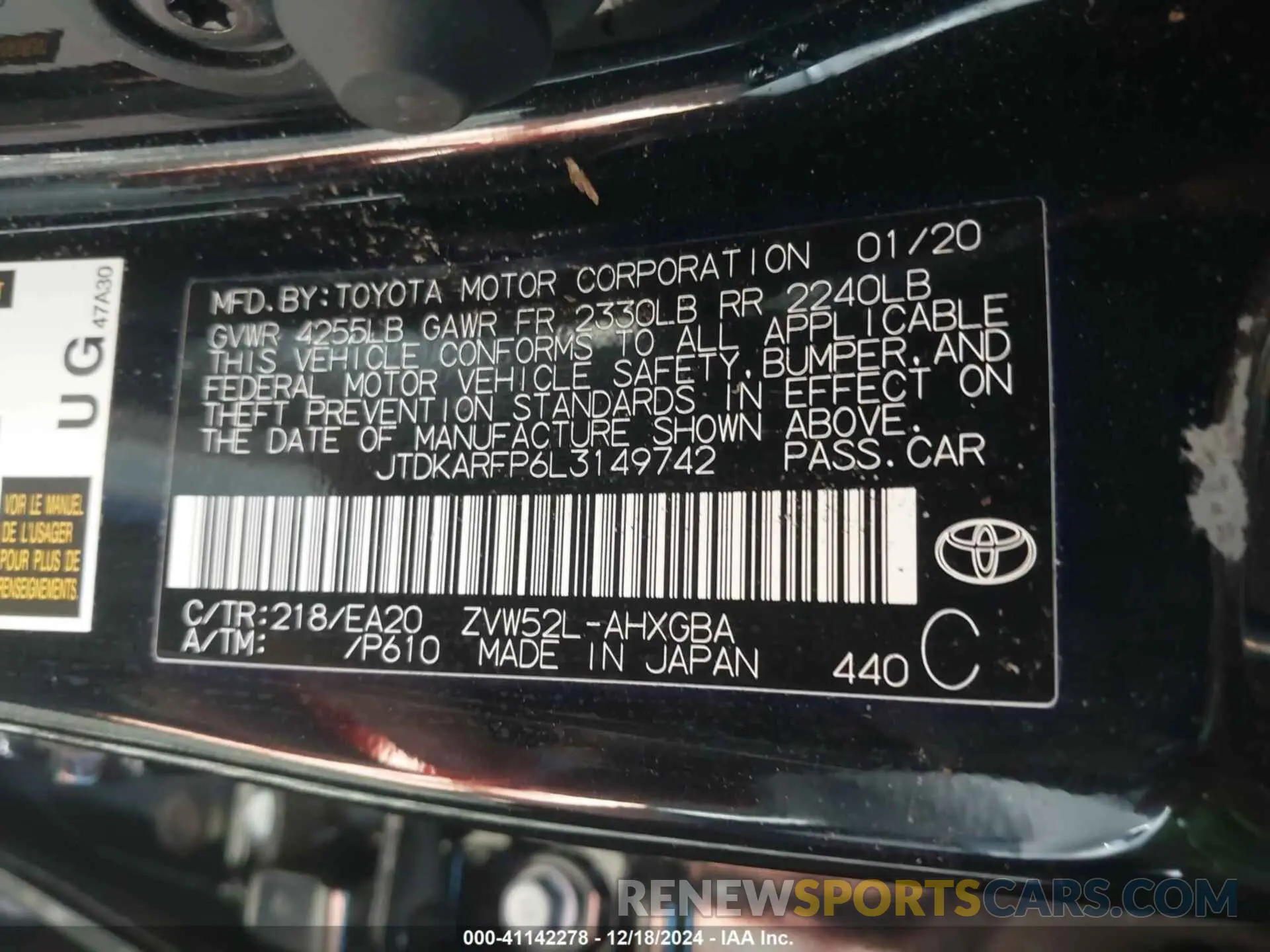 9 fotografías del automóvil dañado JTDKARFP6L3149742 TOYOTA PRIUS PRIME 2020