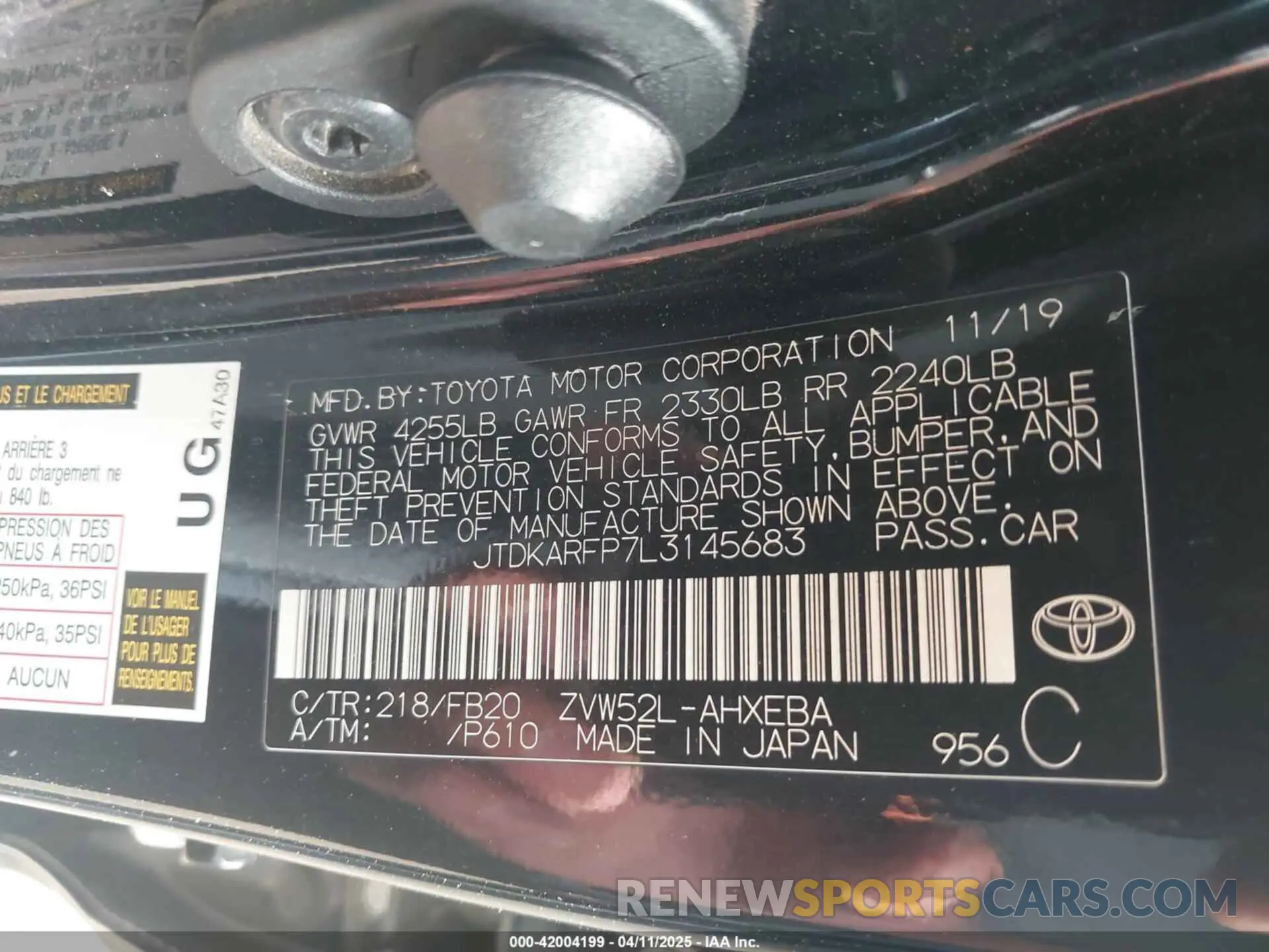 9 fotografías del automóvil dañado JTDKARFP7L3145683 TOYOTA PRIUS PRIME 2020