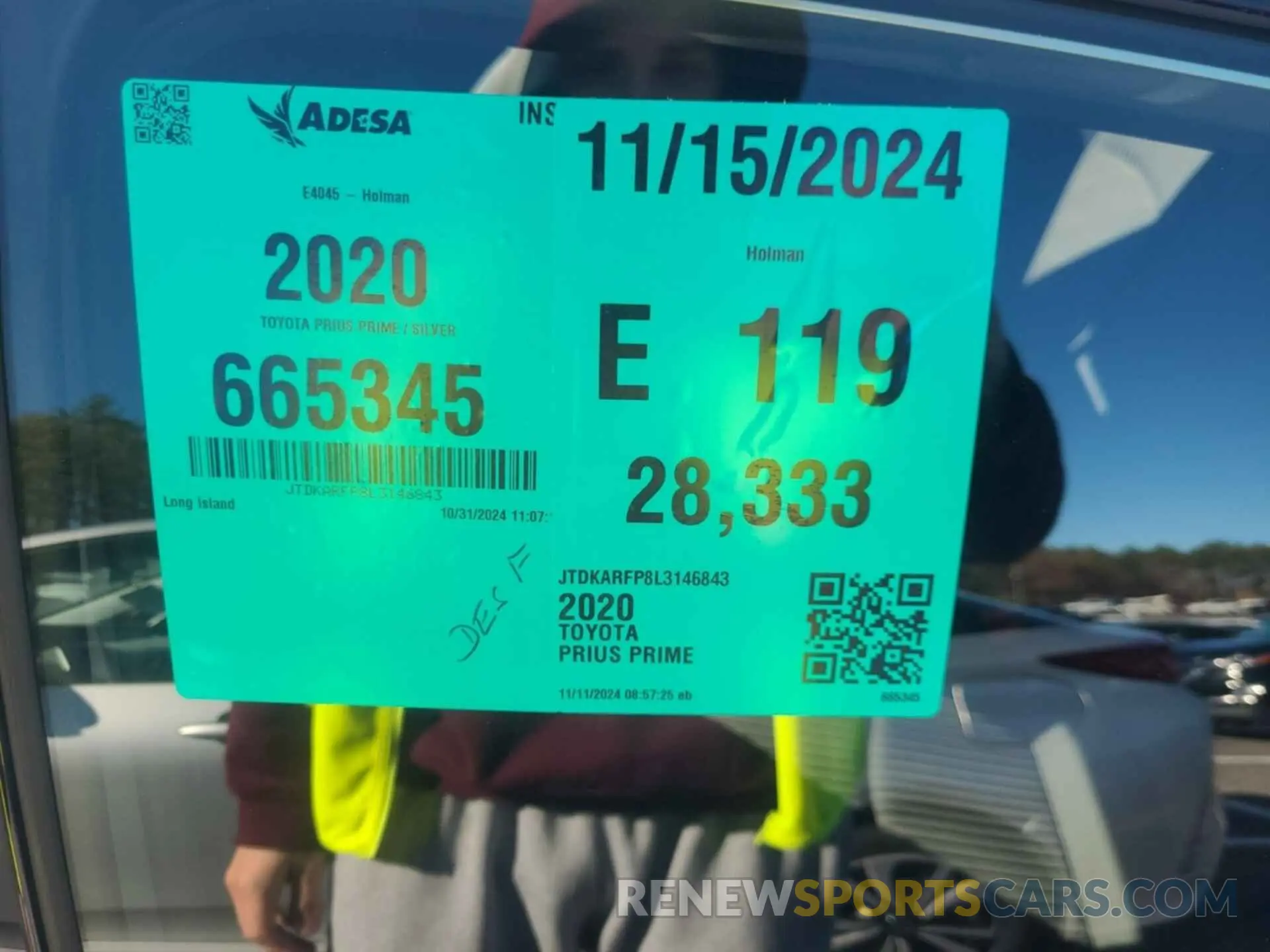 22 fotografías del automóvil dañado JTDKARFP8L3146843 TOYOTA PRIUS PRIME 2020