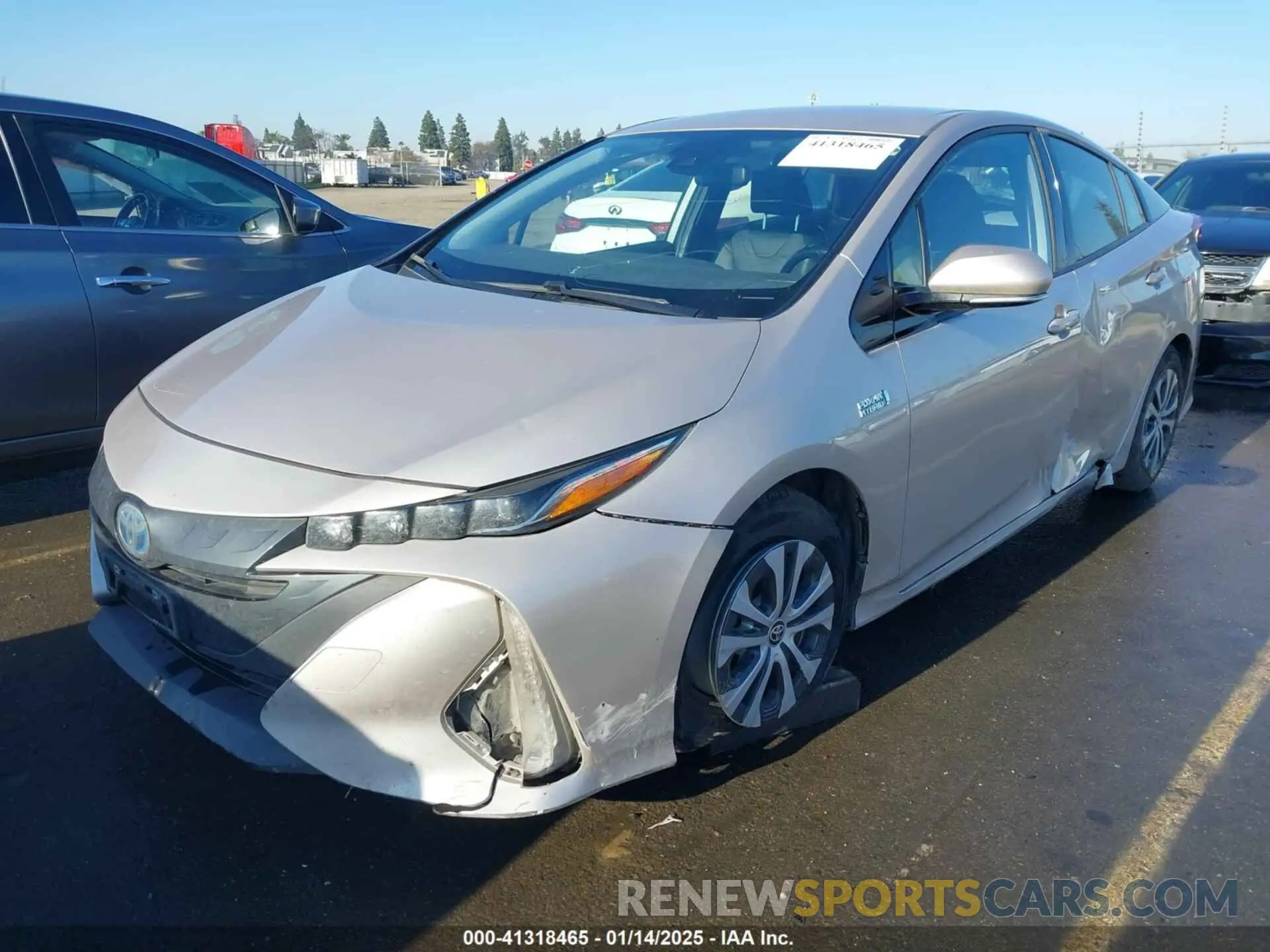 2 fotografías del automóvil dañado JTDKARFP8L3148303 TOYOTA PRIUS PRIME 2020