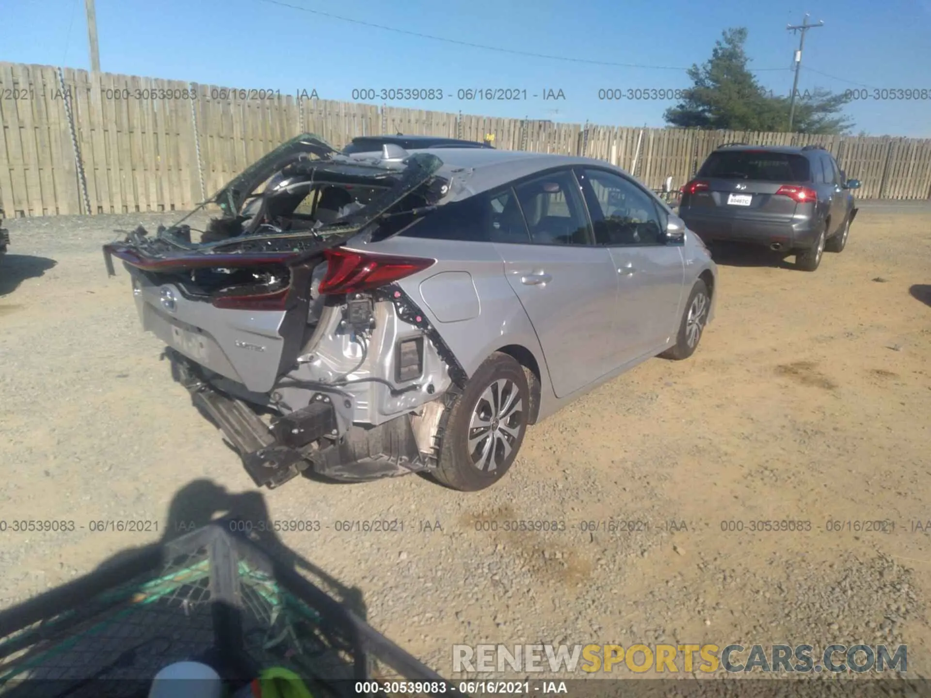 4 fotografías del automóvil dañado JTDKARFP9L3135267 TOYOTA PRIUS PRIME 2020