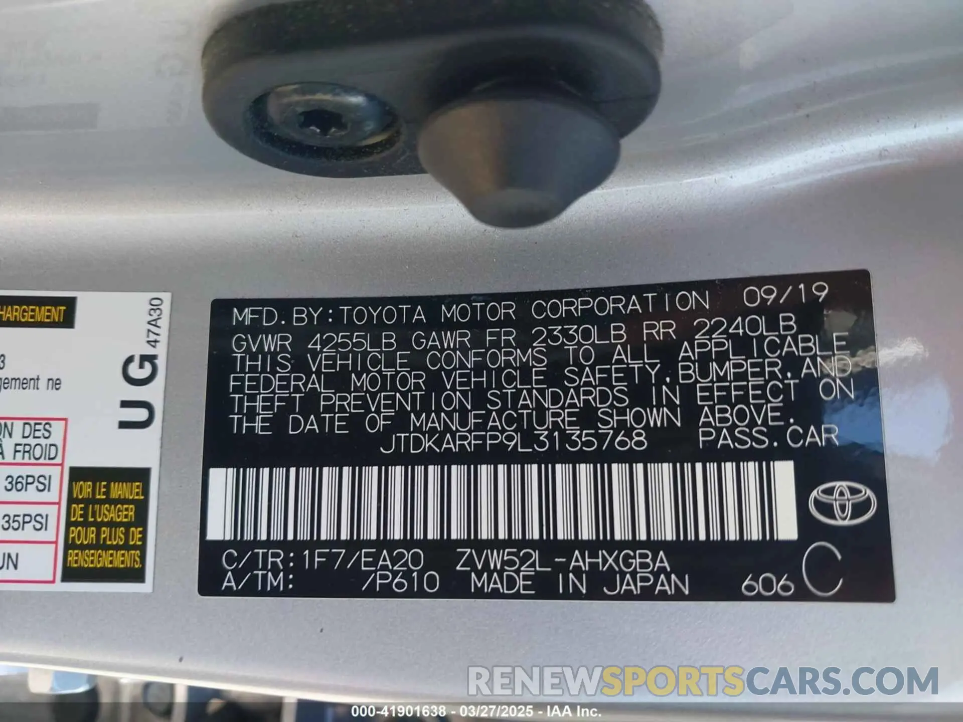 9 fotografías del automóvil dañado JTDKARFP9L3135768 TOYOTA PRIUS PRIME 2020