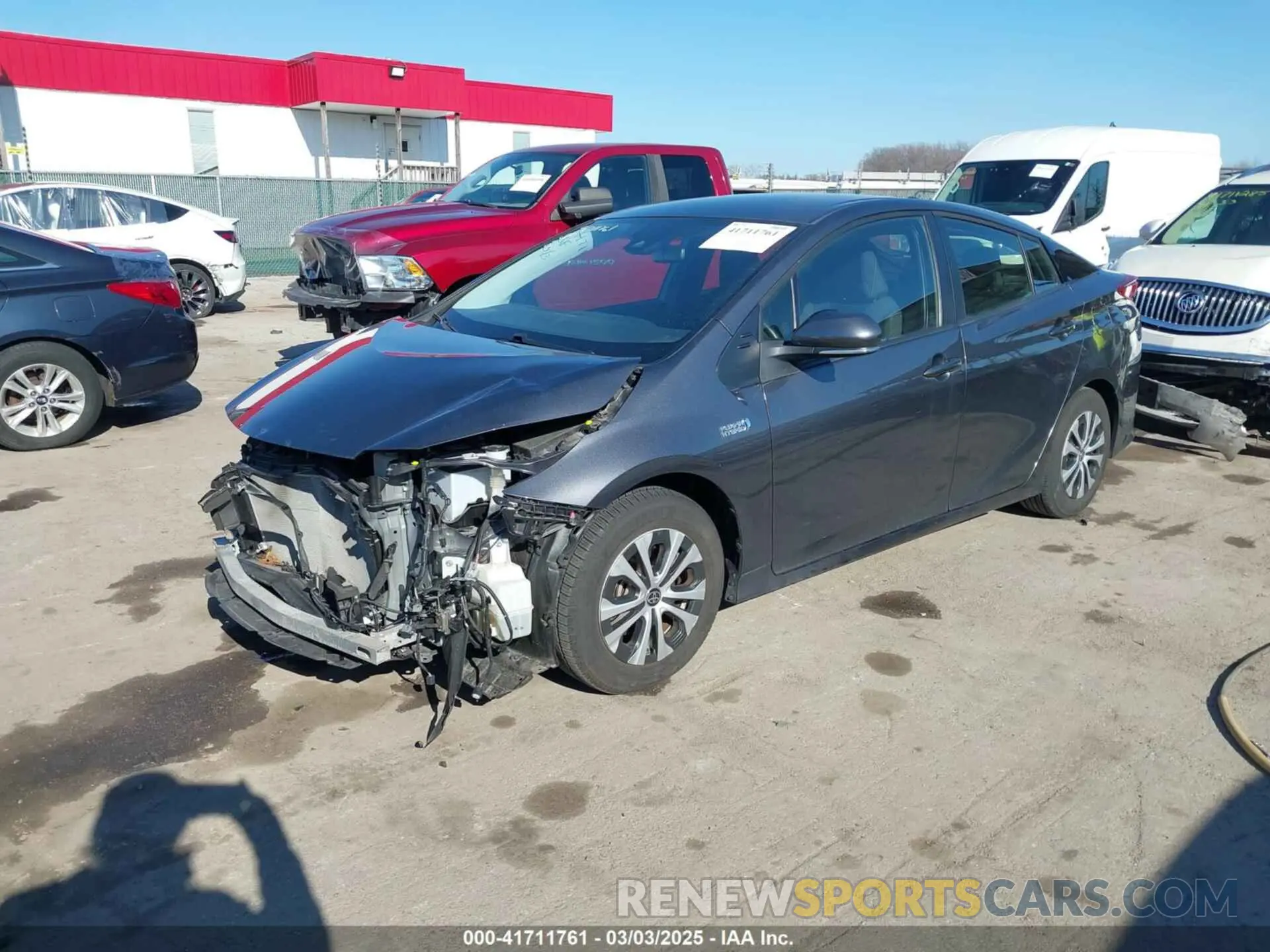 2 fotografías del automóvil dañado JTDKAMFP0M3176097 TOYOTA PRIUS PRIME 2021