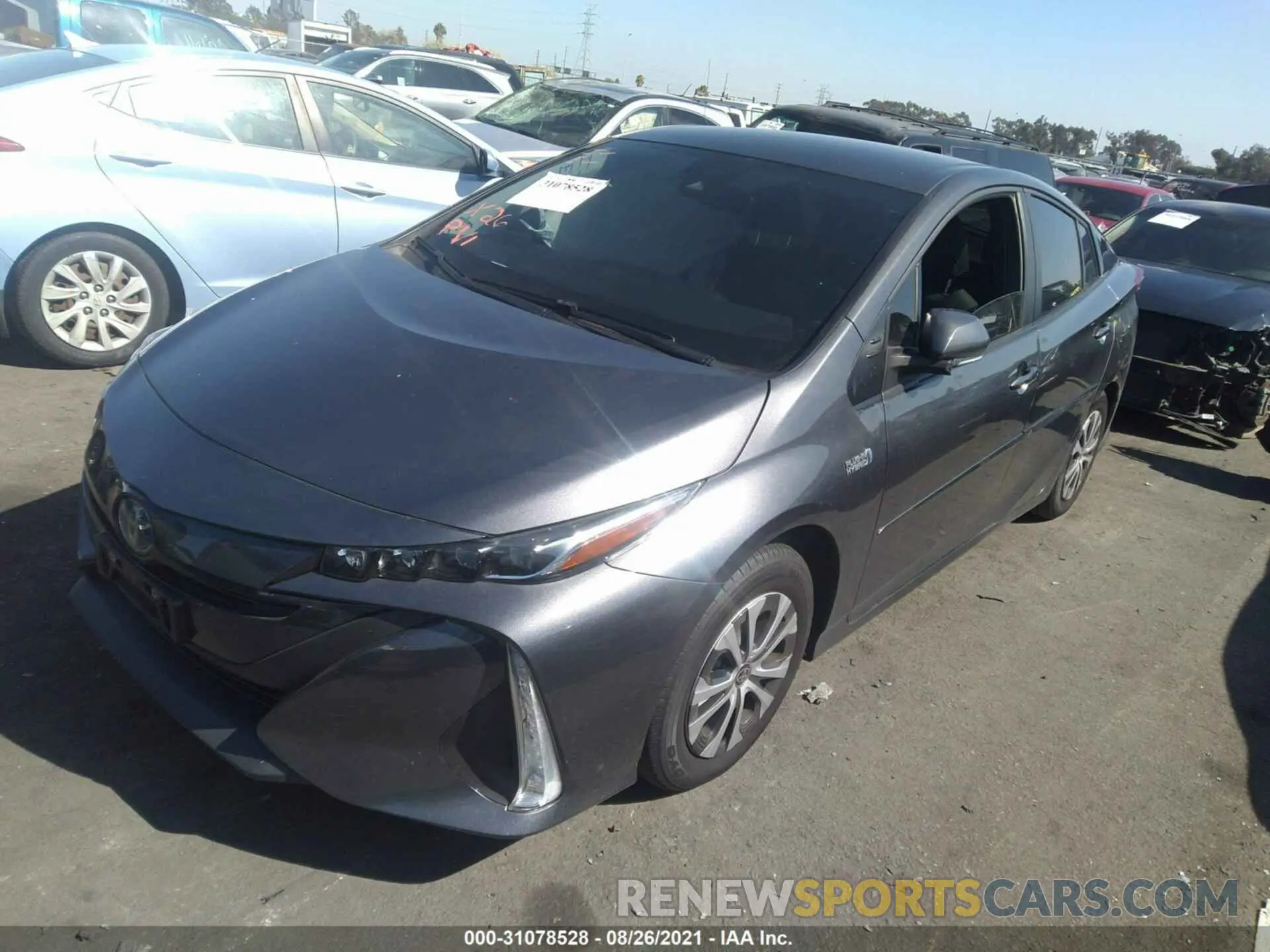 2 fotografías del automóvil dañado JTDKAMFP0M3189920 TOYOTA PRIUS PRIME 2021