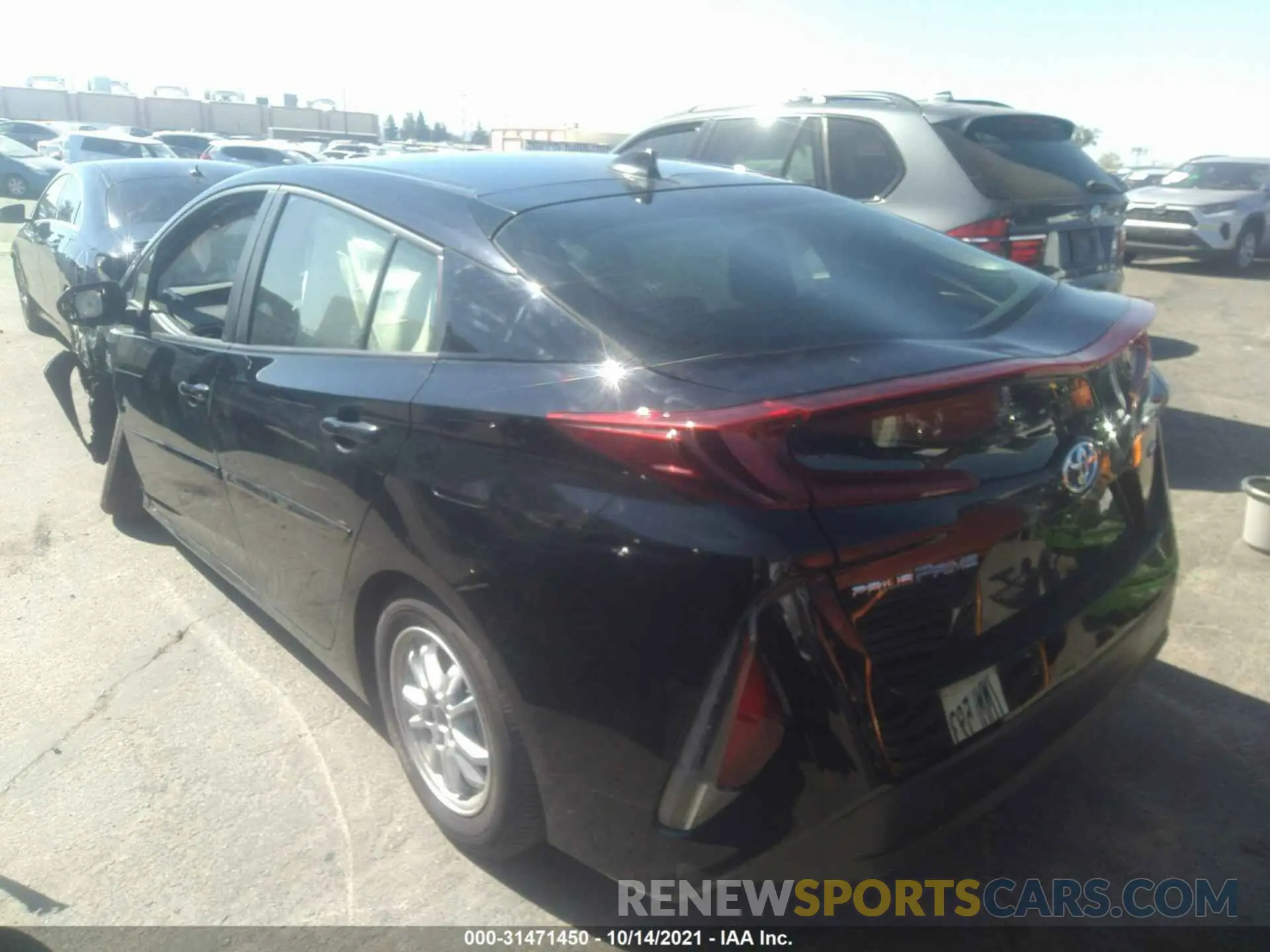 3 fotografías del automóvil dañado JTDKAMFP1M3191241 TOYOTA PRIUS PRIME 2021