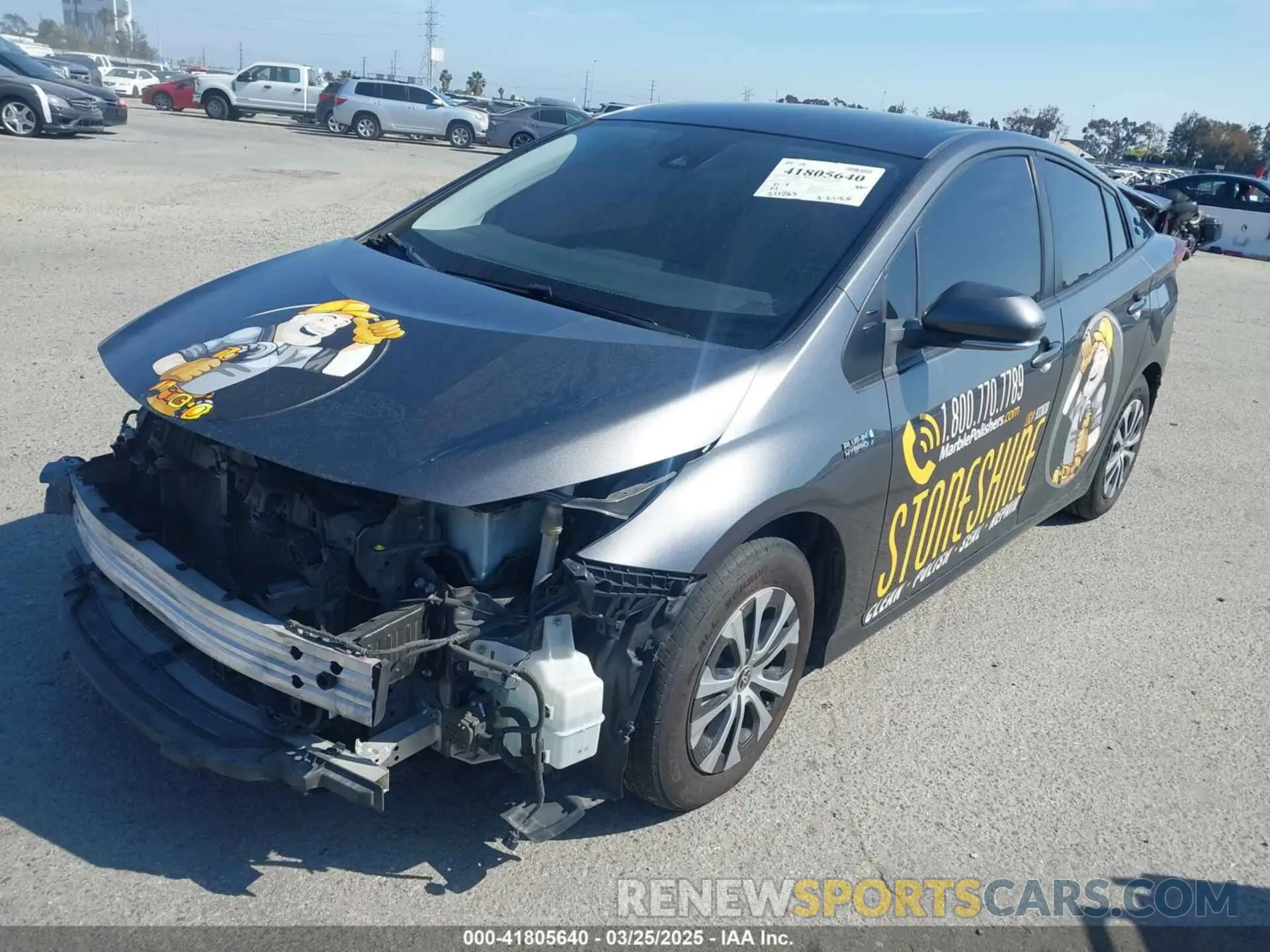 2 fotografías del automóvil dañado JTDKAMFP1M3194060 TOYOTA PRIUS PRIME 2021