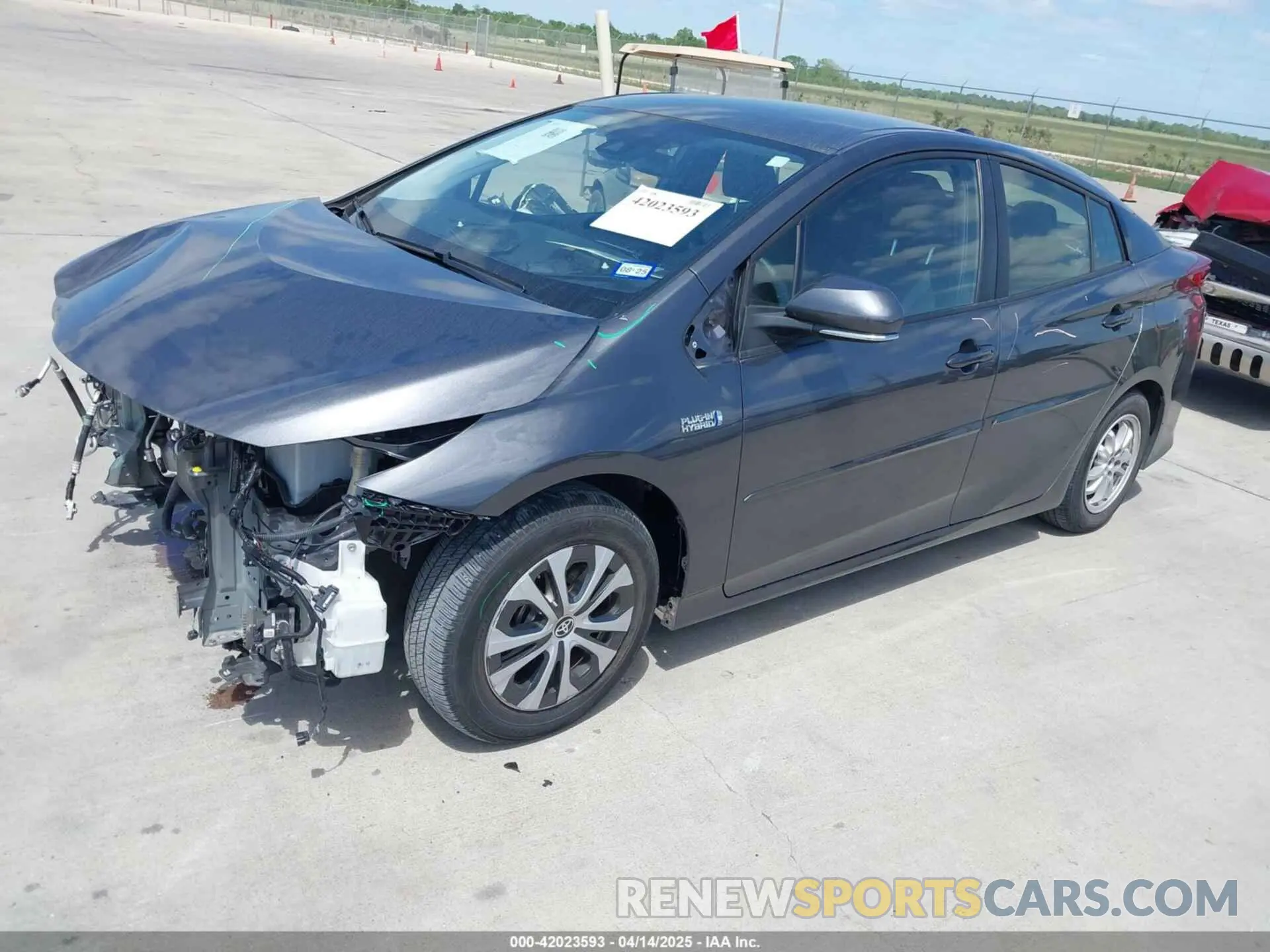 2 fotografías del automóvil dañado JTDKAMFP3M3193640 TOYOTA PRIUS PRIME 2021