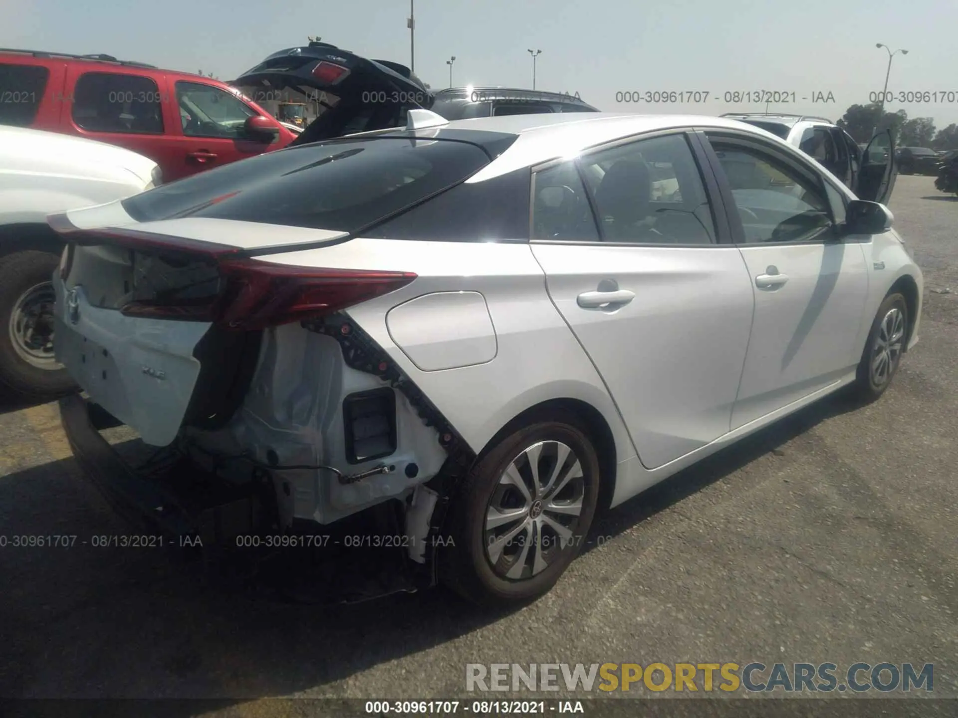 4 fotografías del automóvil dañado JTDKAMFP4M3190097 TOYOTA PRIUS PRIME 2021