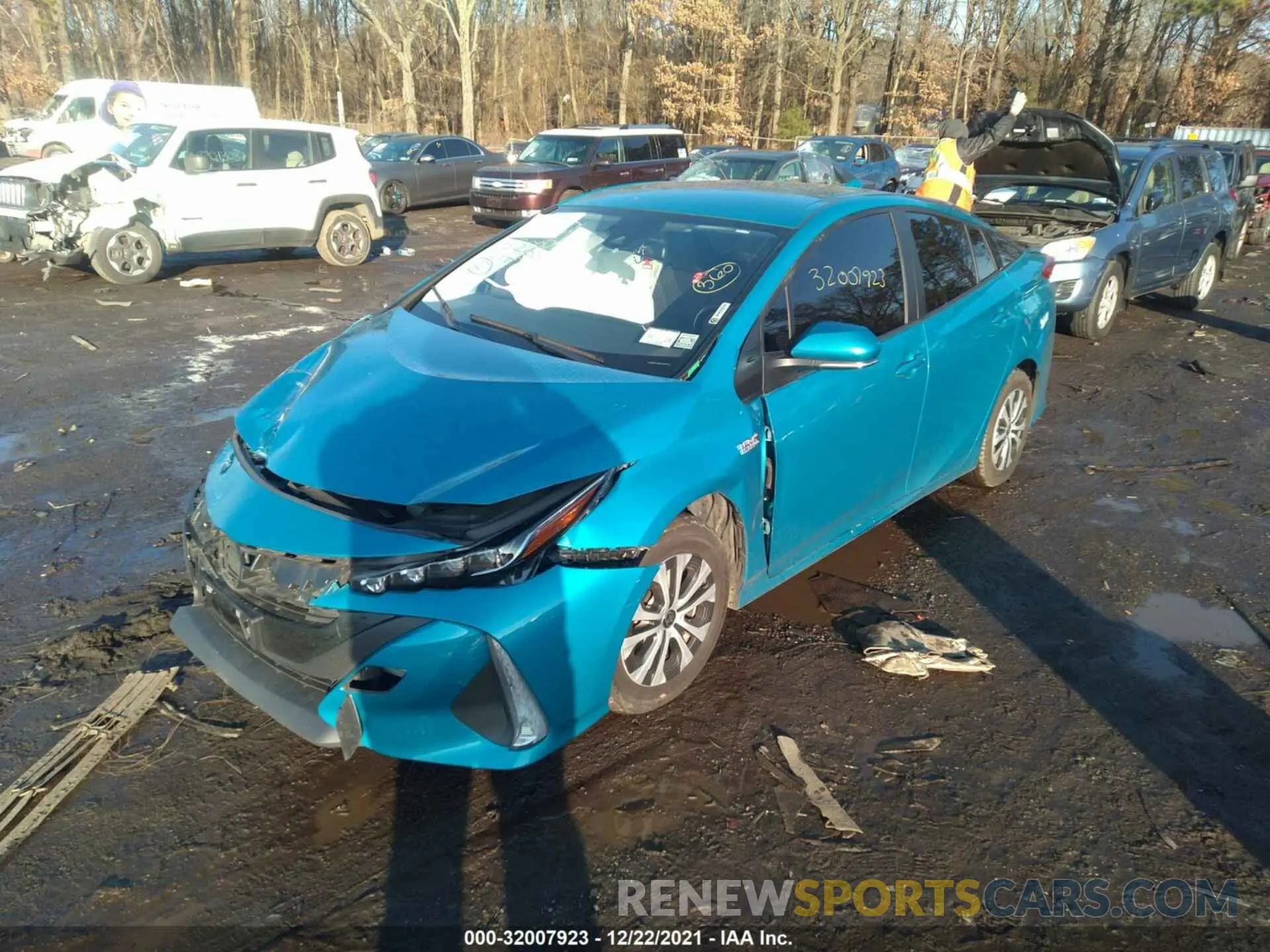 2 fotografías del automóvil dañado JTDKAMFP9M3174610 TOYOTA PRIUS PRIME 2021