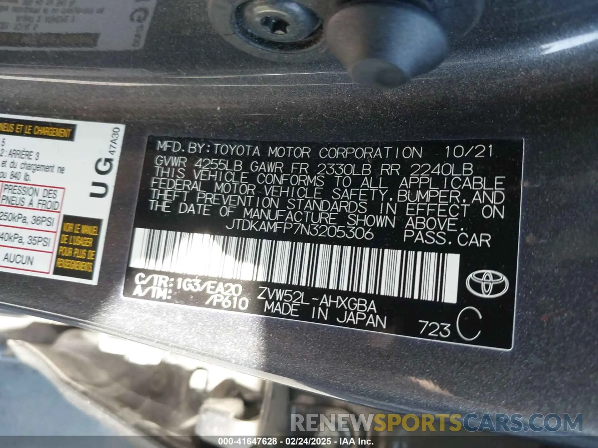 9 fotografías del automóvil dañado JTDKAMFP7N3205306 TOYOTA PRIUS PRIME 2022