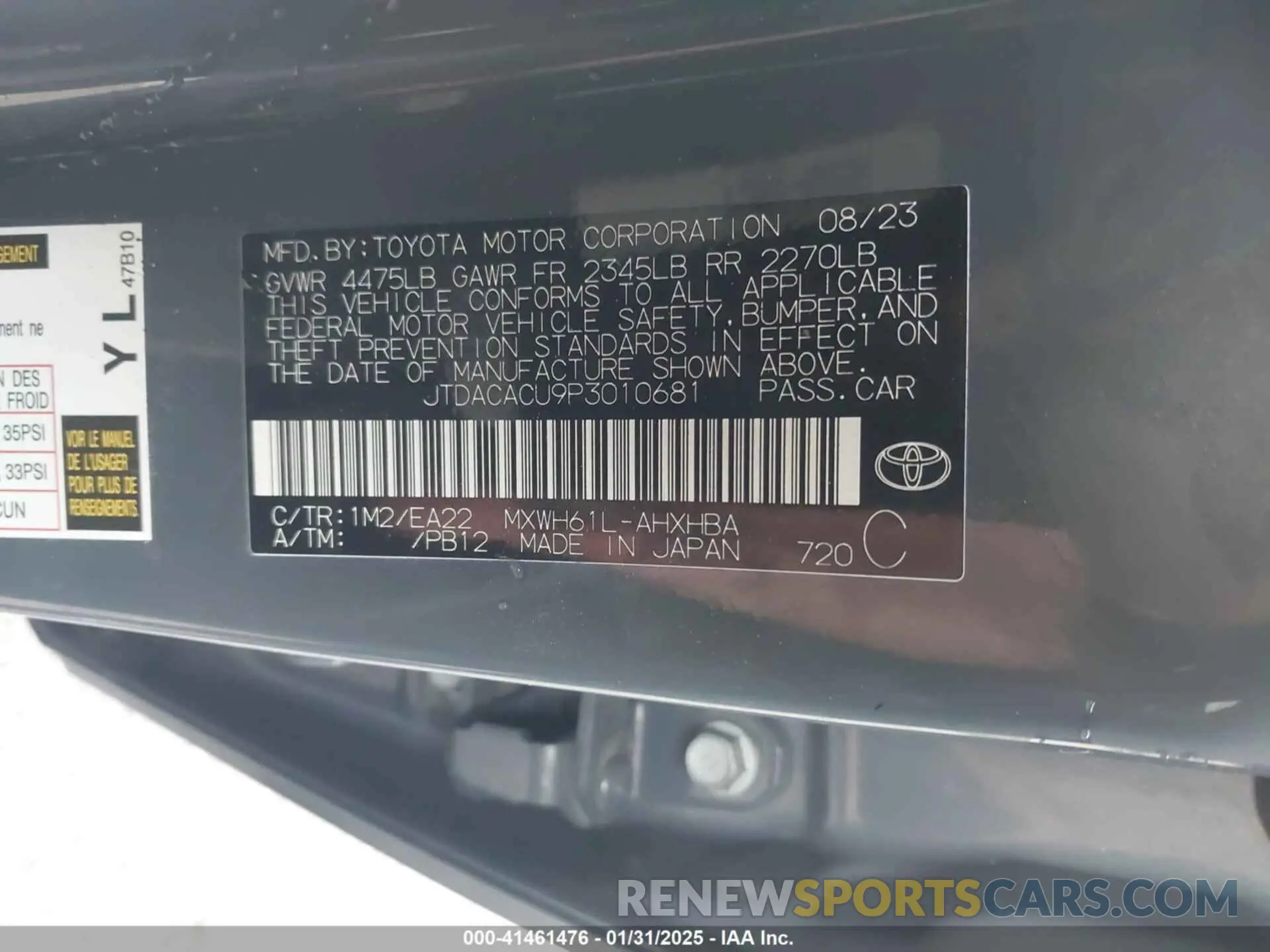 9 fotografías del automóvil dañado JTDACACU9P3010681 TOYOTA PRIUS PRIME 2023