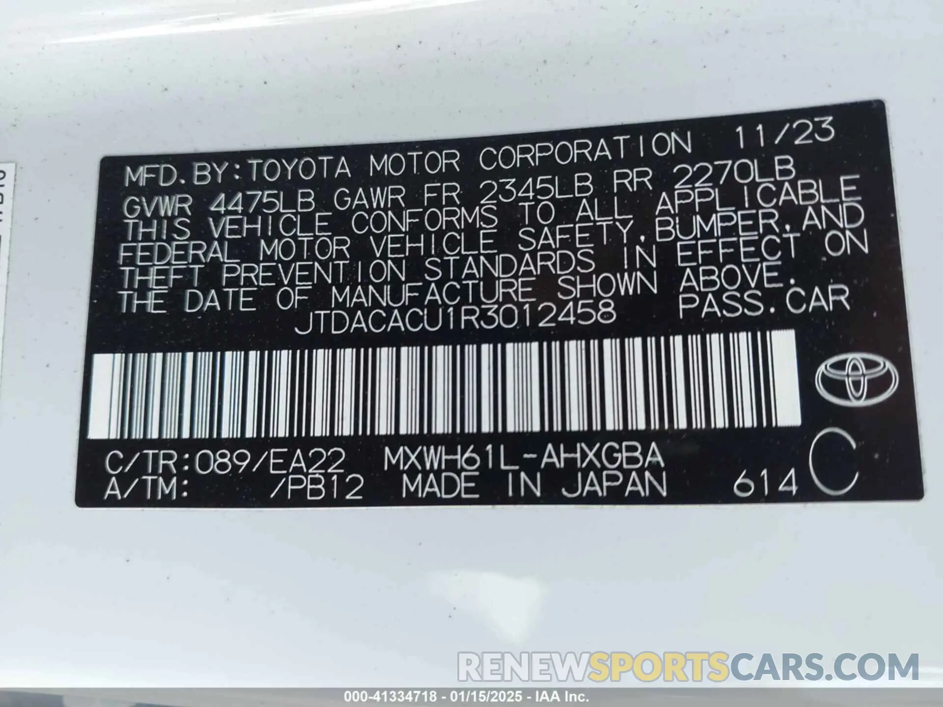9 fotografías del automóvil dañado JTDACACU1R3012458 TOYOTA PRIUS PRIME 2024