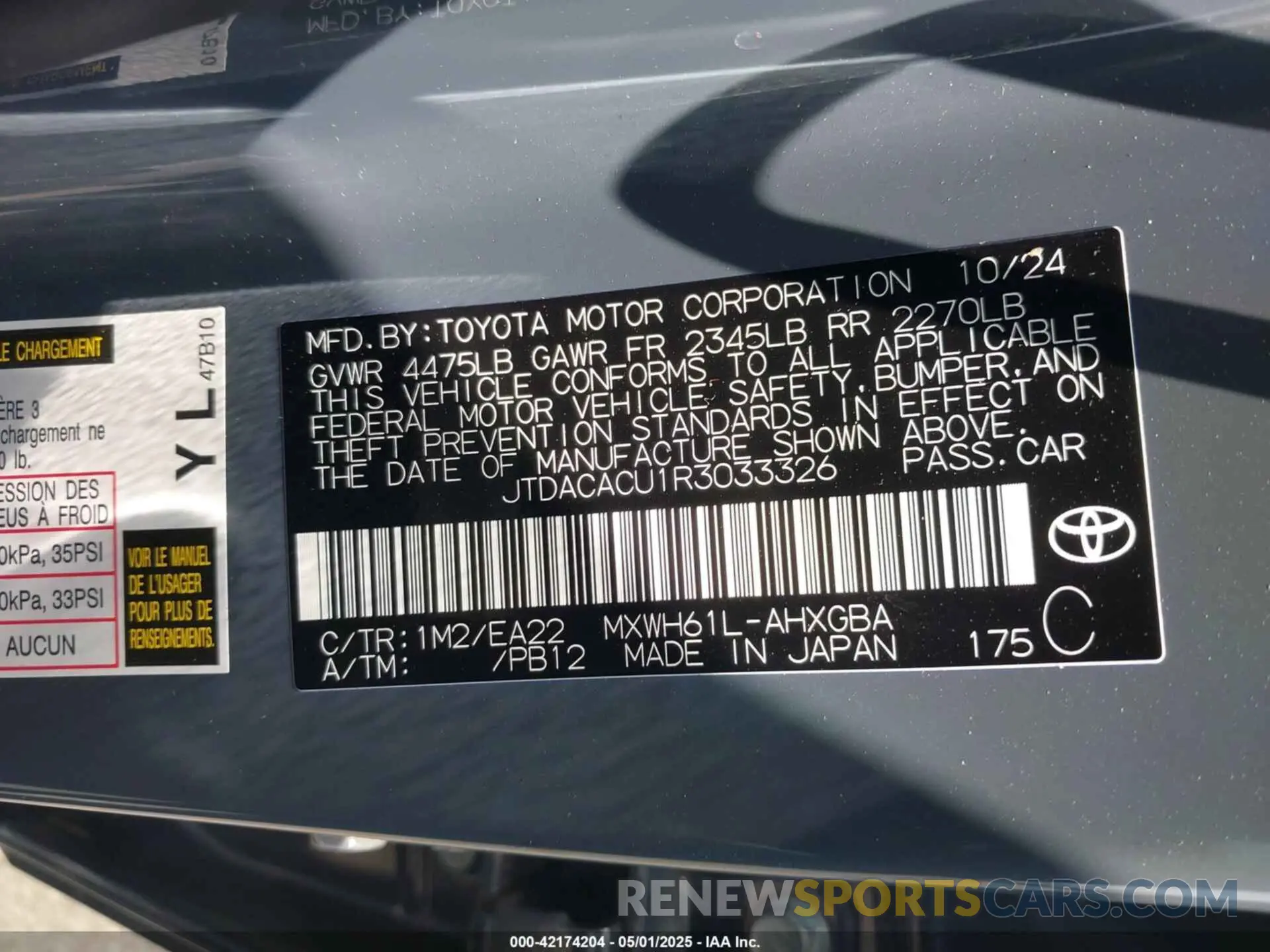 9 fotografías del automóvil dañado JTDACACU1R3033326 TOYOTA PRIUS PRIME 2024
