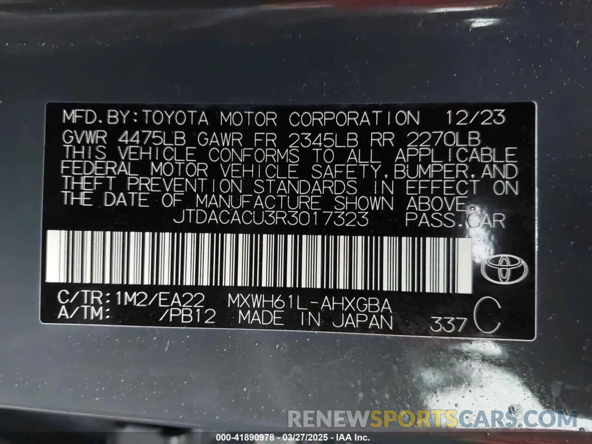 9 fotografías del automóvil dañado JTDACACU3R3017323 TOYOTA PRIUS PRIME 2024