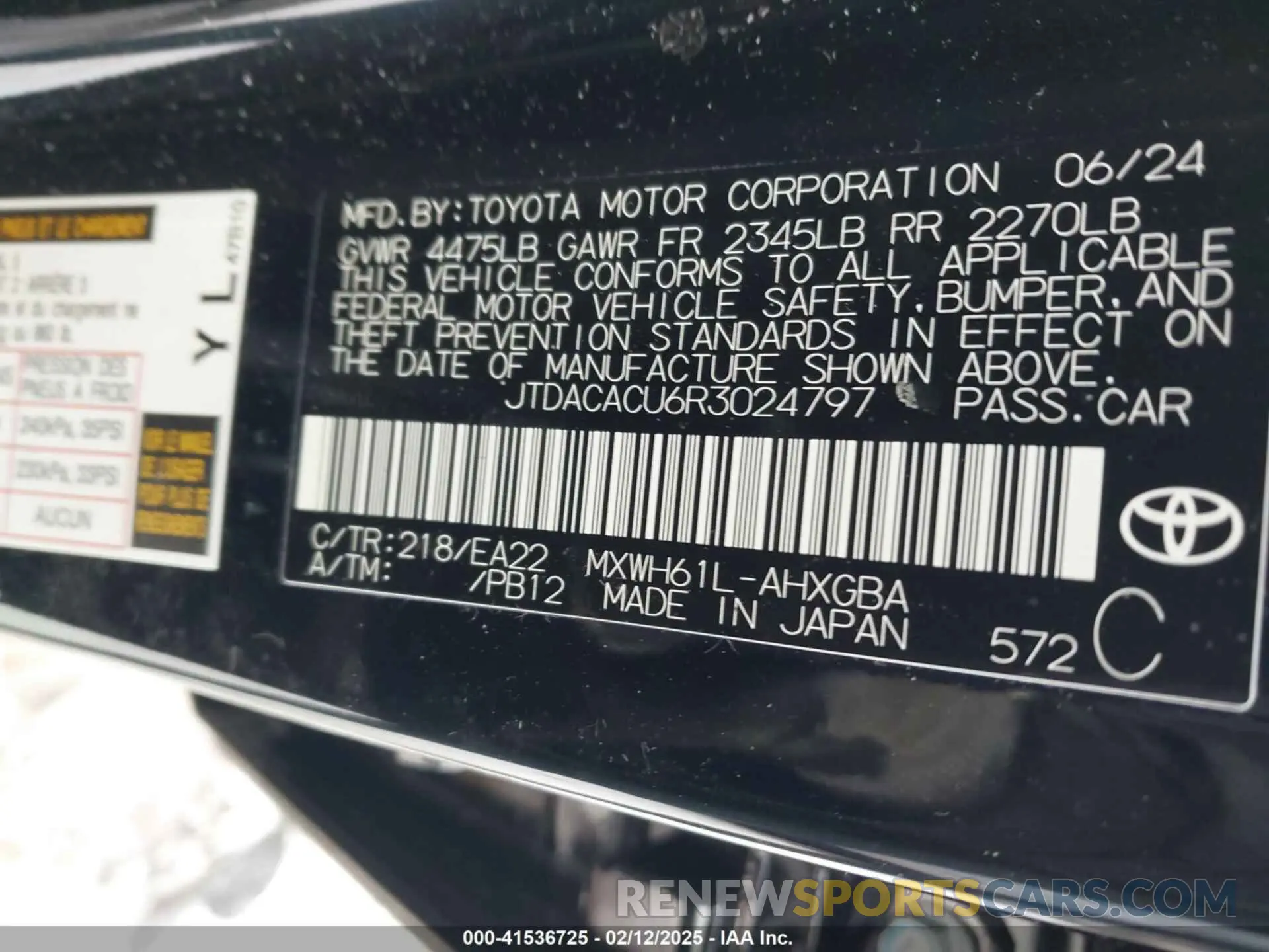9 fotografías del automóvil dañado JTDACACU6R3024797 TOYOTA PRIUS PRIME 2024