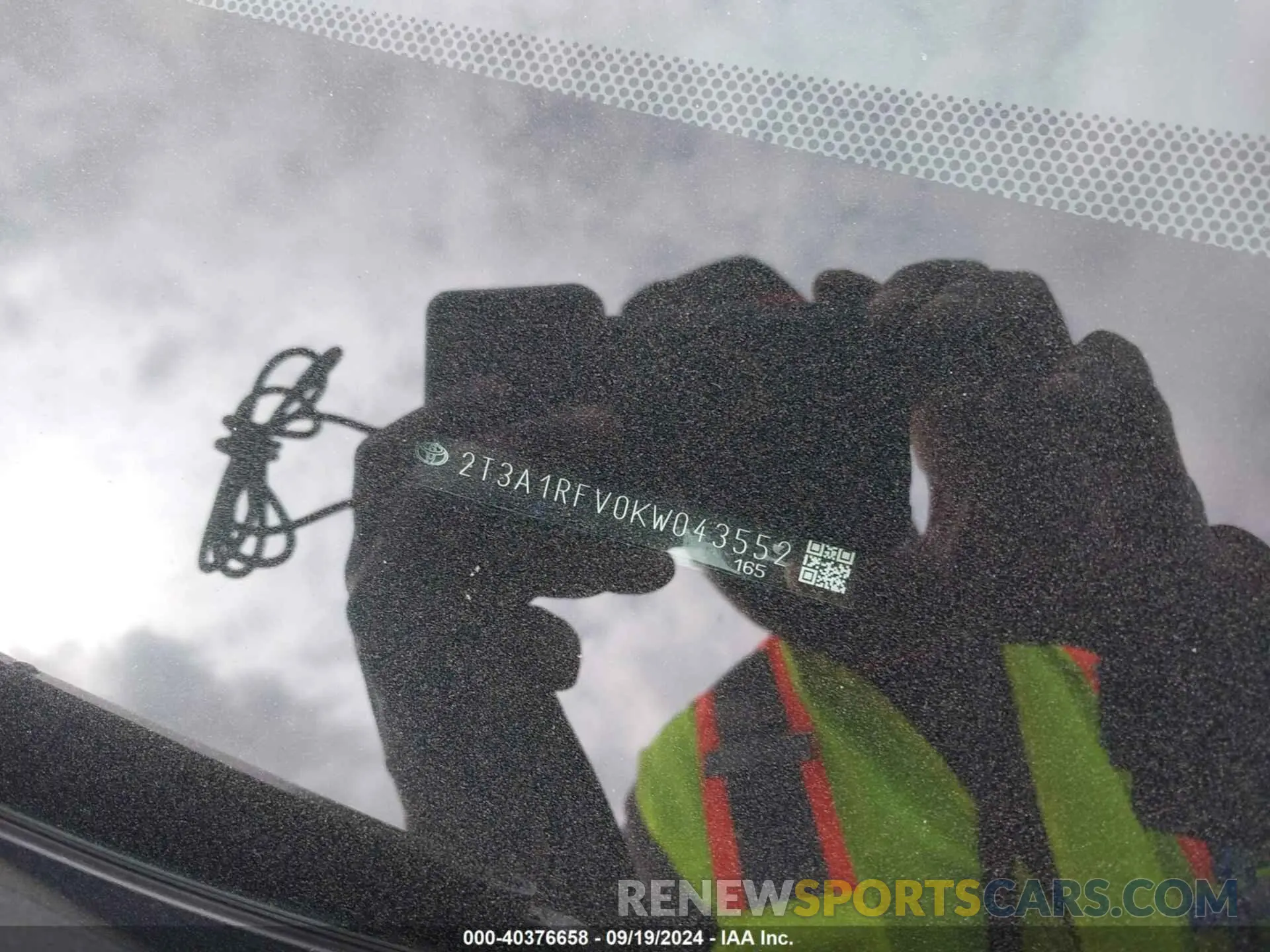 9 fotografías del automóvil dañado 2T3A1RFV0KW043552 TOYOTA RAV4 2019