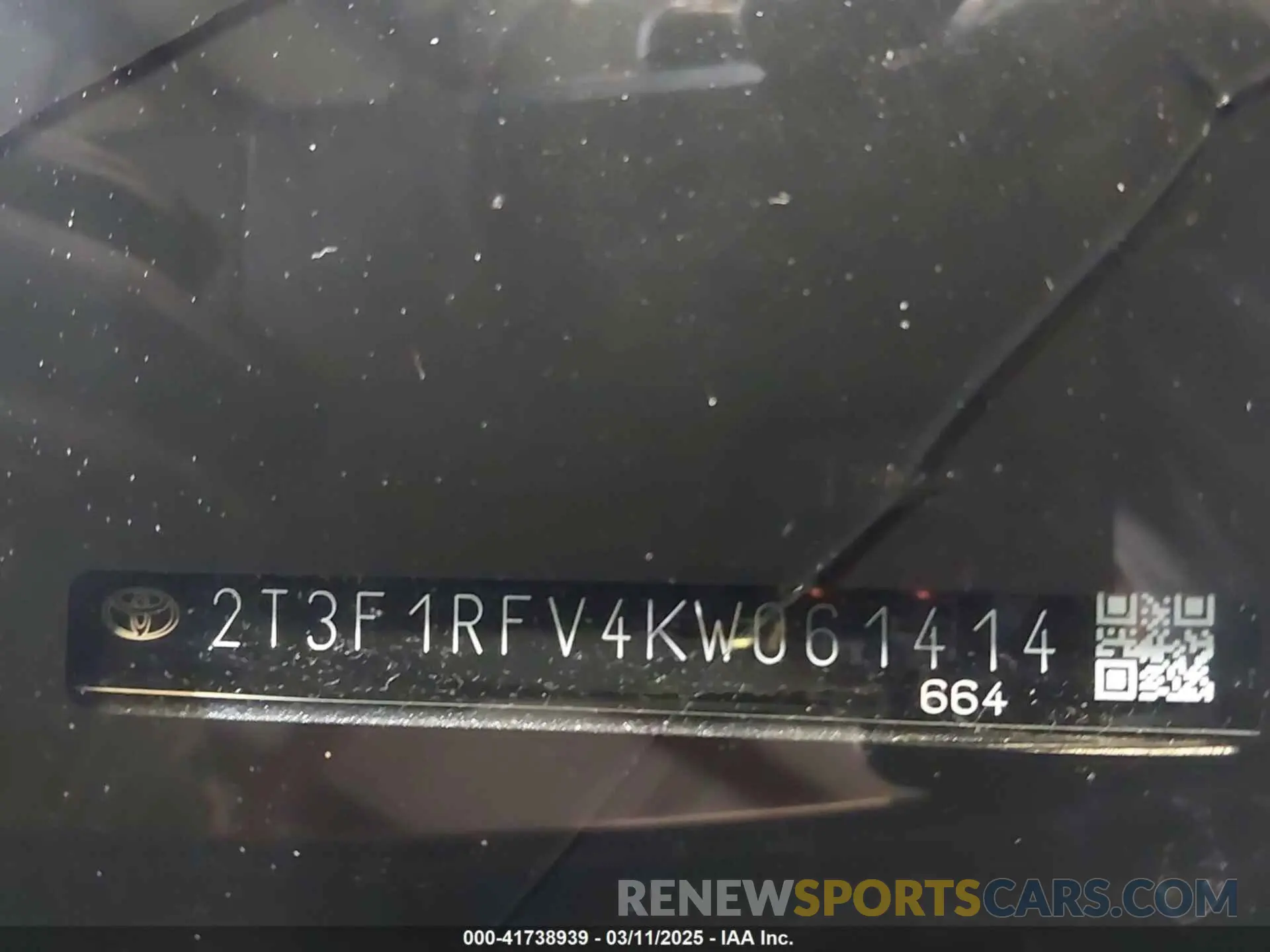 18 fotografías del automóvil dañado 2T3F1RFV4KW061414 TOYOTA RAV4 2019