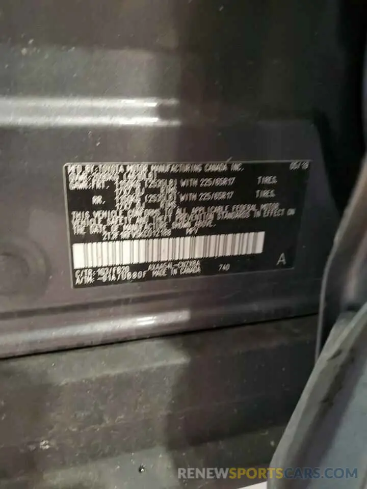 14 fotografías del automóvil dañado 2T3F1RFV5KC012188 TOYOTA RAV4 2019