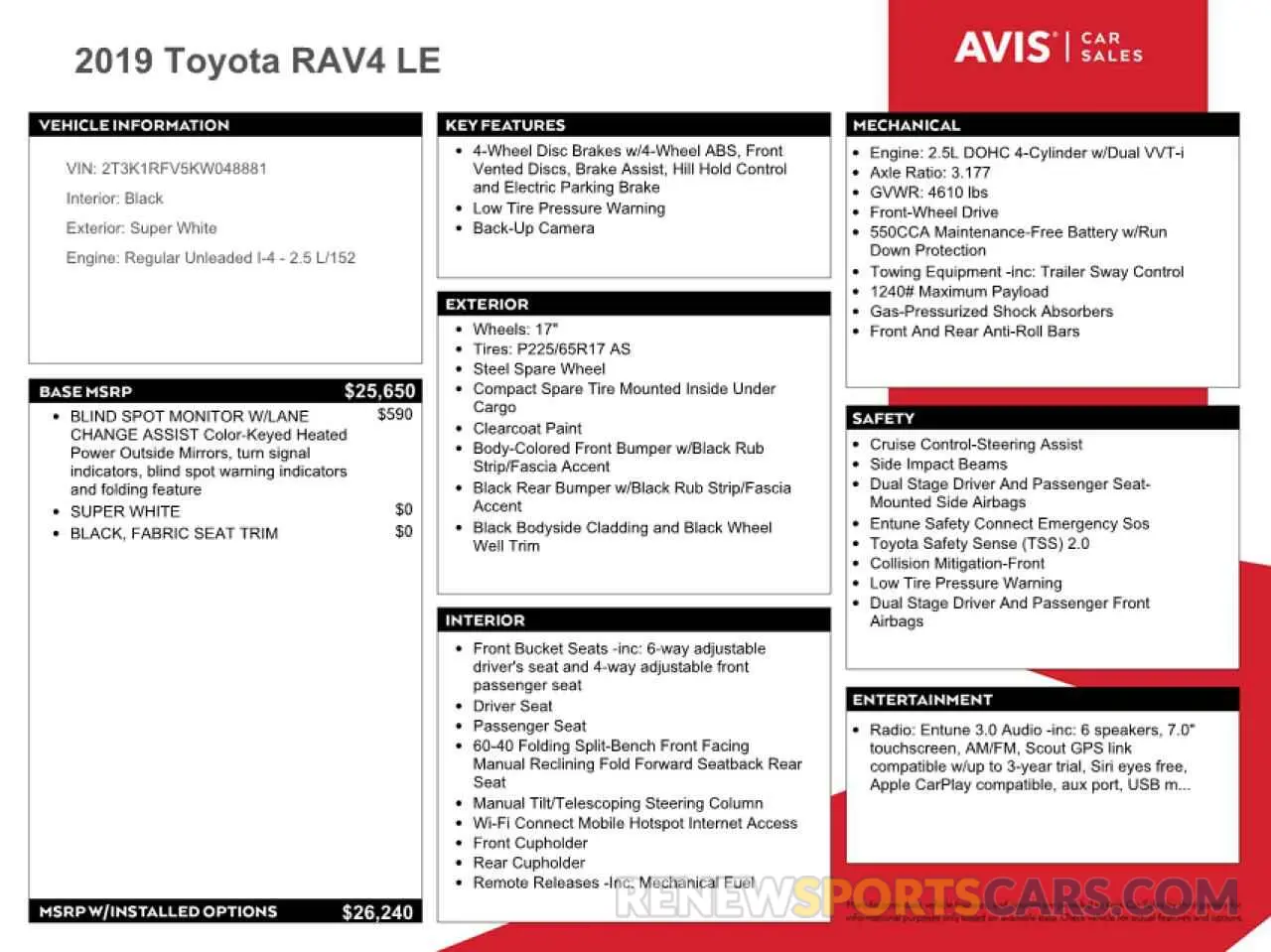13 fotografías del automóvil dañado 2T3K1RFV5KW048881 TOYOTA RAV4 2019