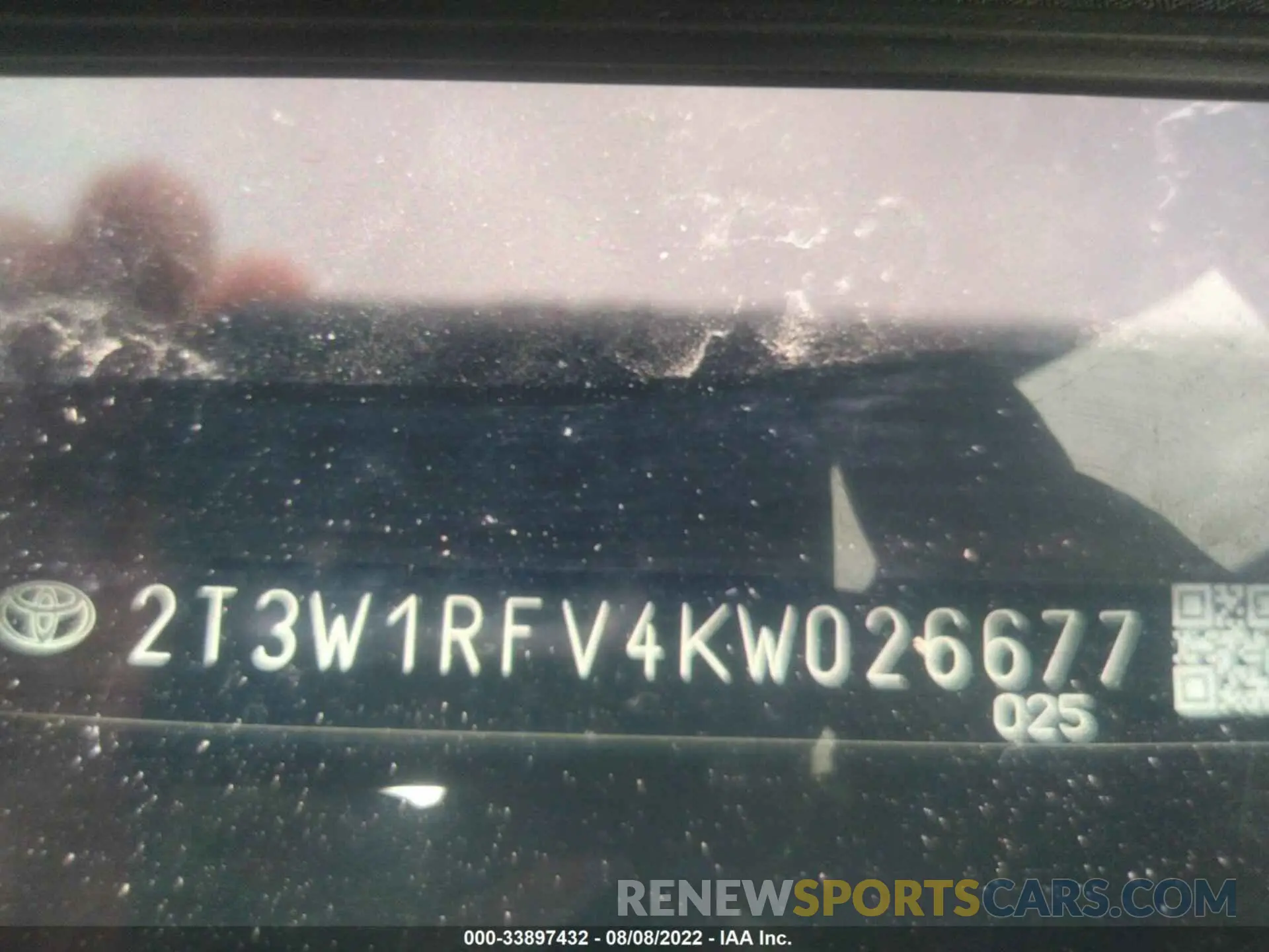 9 fotografías del automóvil dañado 2T3W1RFV4KW026677 TOYOTA RAV4 2019