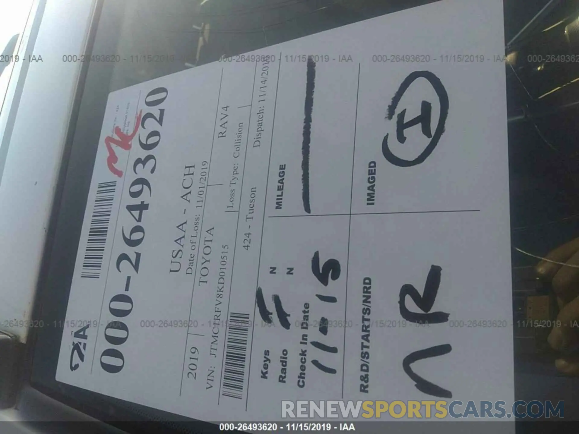 7 fotografías del automóvil dañado JTMC1RFV8KD010515 TOYOTA RAV4 2019