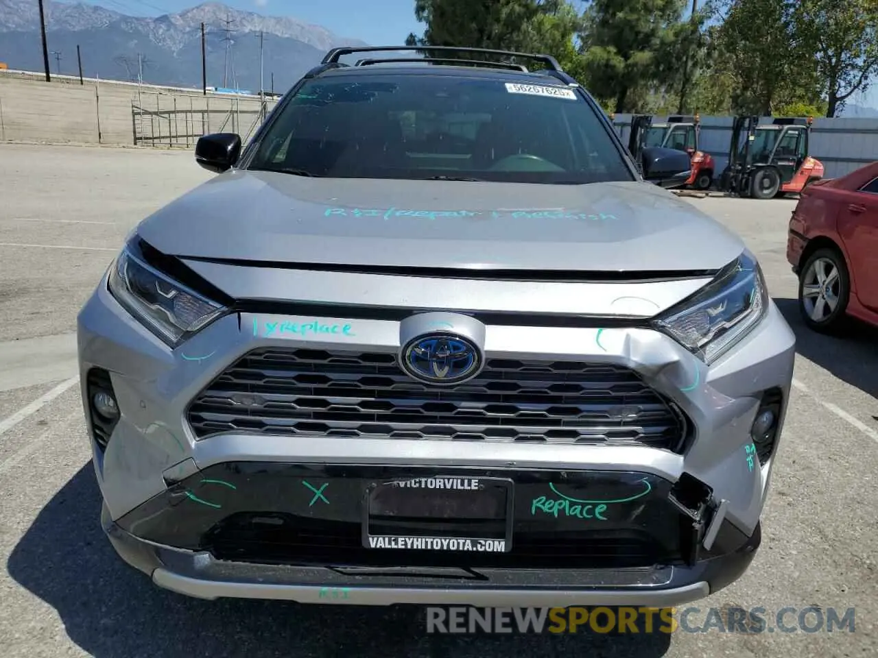 5 fotografías del automóvil dañado JTMEWRFVXKD519161 TOYOTA RAV4 2019