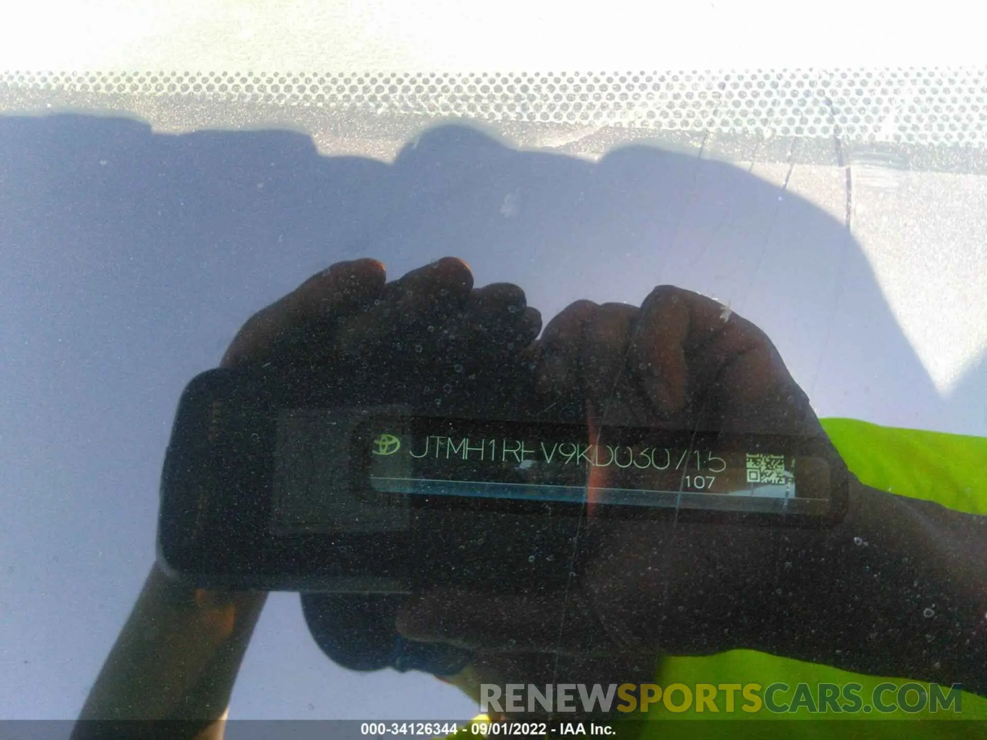 9 fotografías del automóvil dañado JTMH1RFV9KD030715 TOYOTA RAV4 2019
