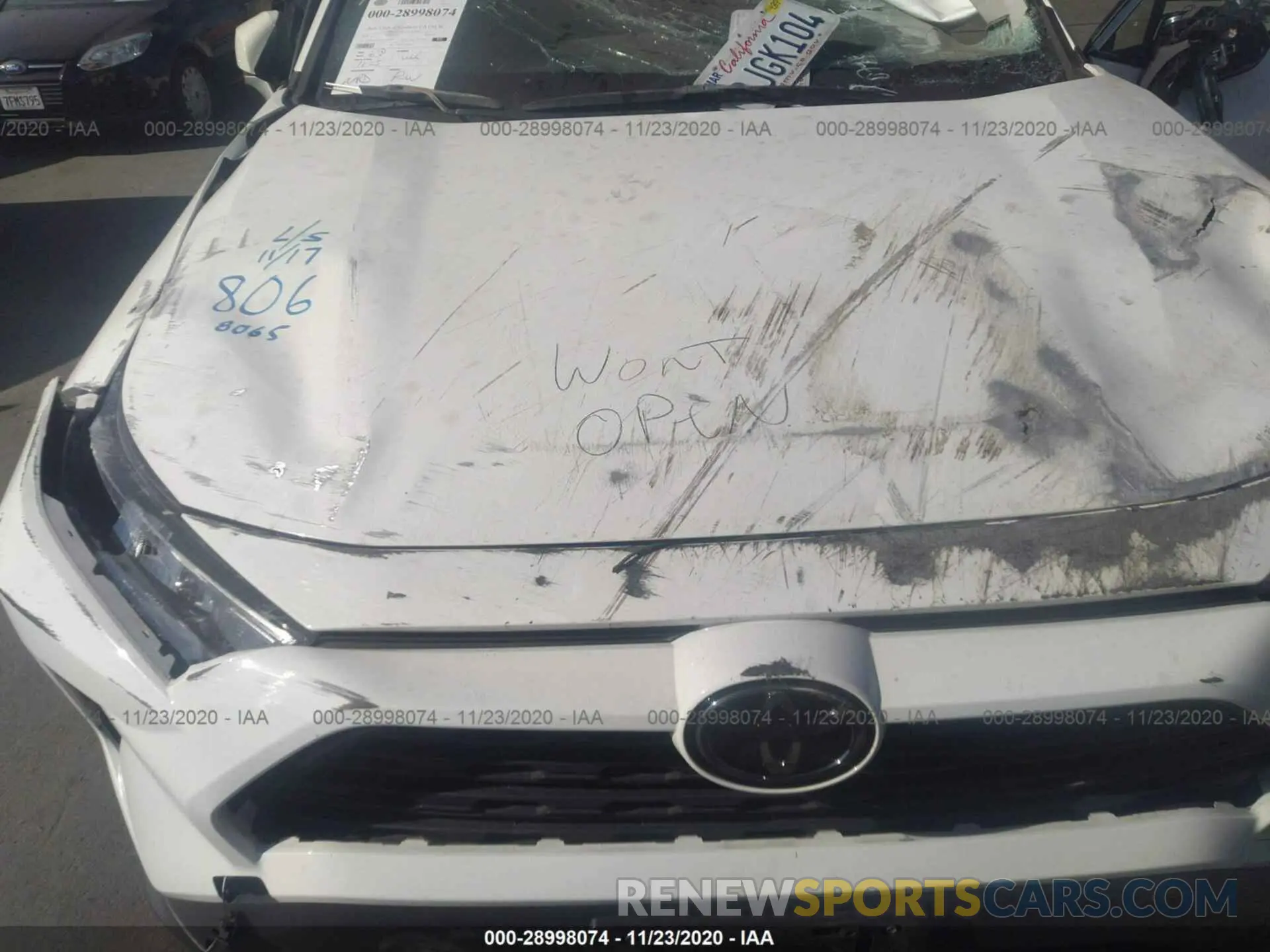 10 fotografías del automóvil dañado JTMW1RFVXKD508065 TOYOTA RAV4 2019