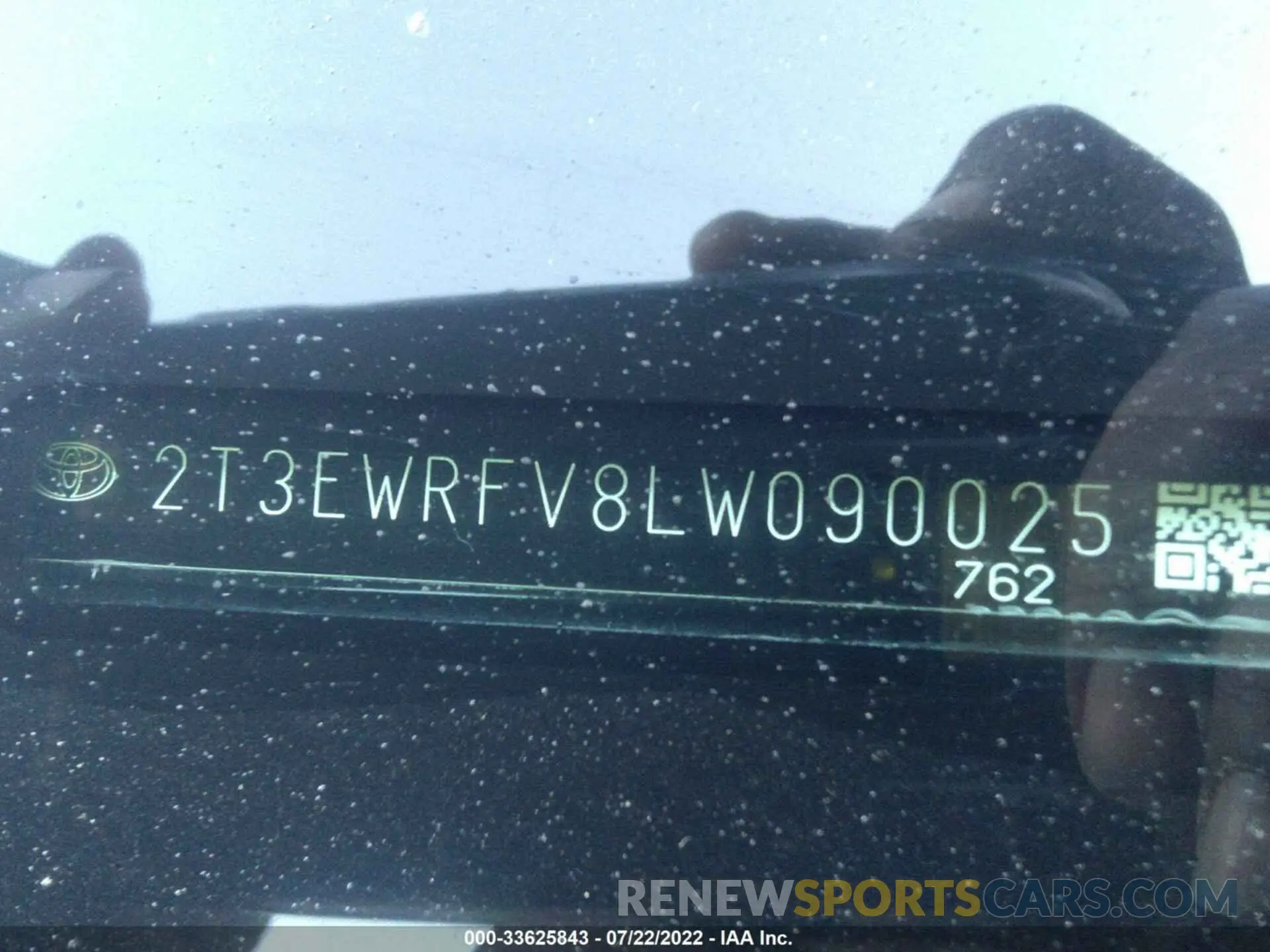 9 fotografías del automóvil dañado 2T3EWRFV8LW090025 TOYOTA RAV4 2020