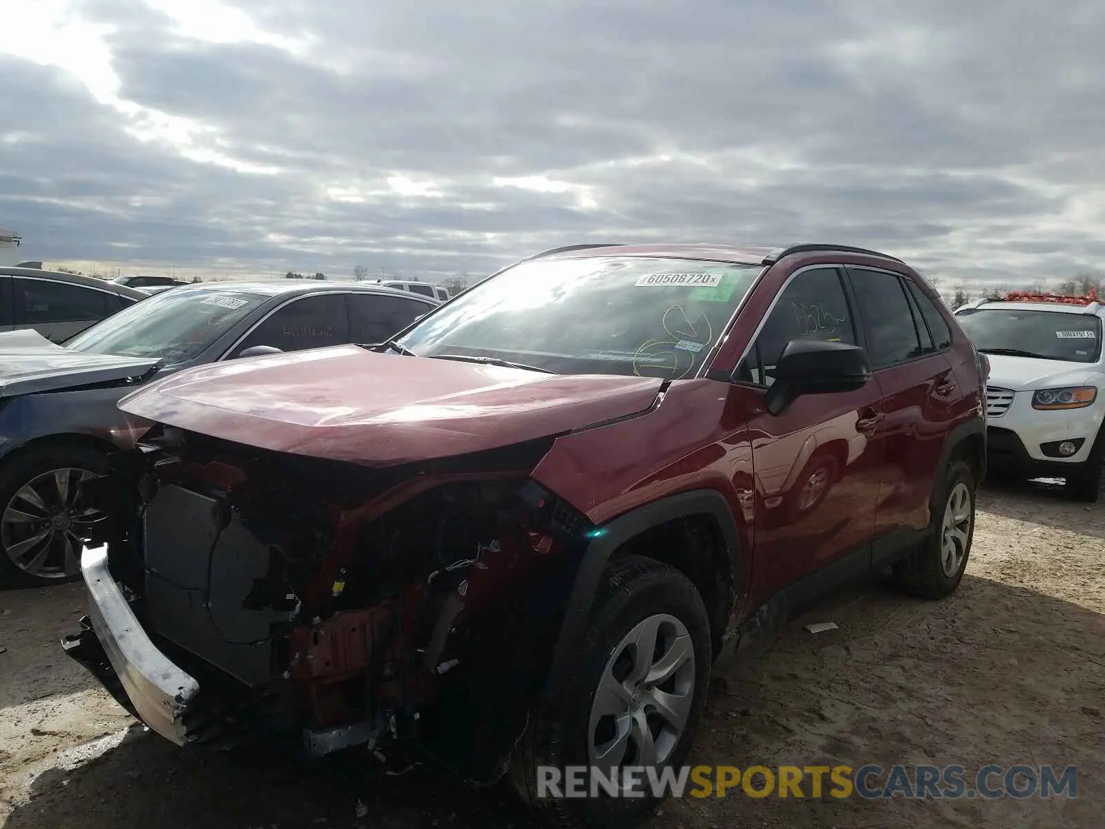 2 fotografías del automóvil dañado 2T3H1RFV1LW093229 TOYOTA RAV4 2020