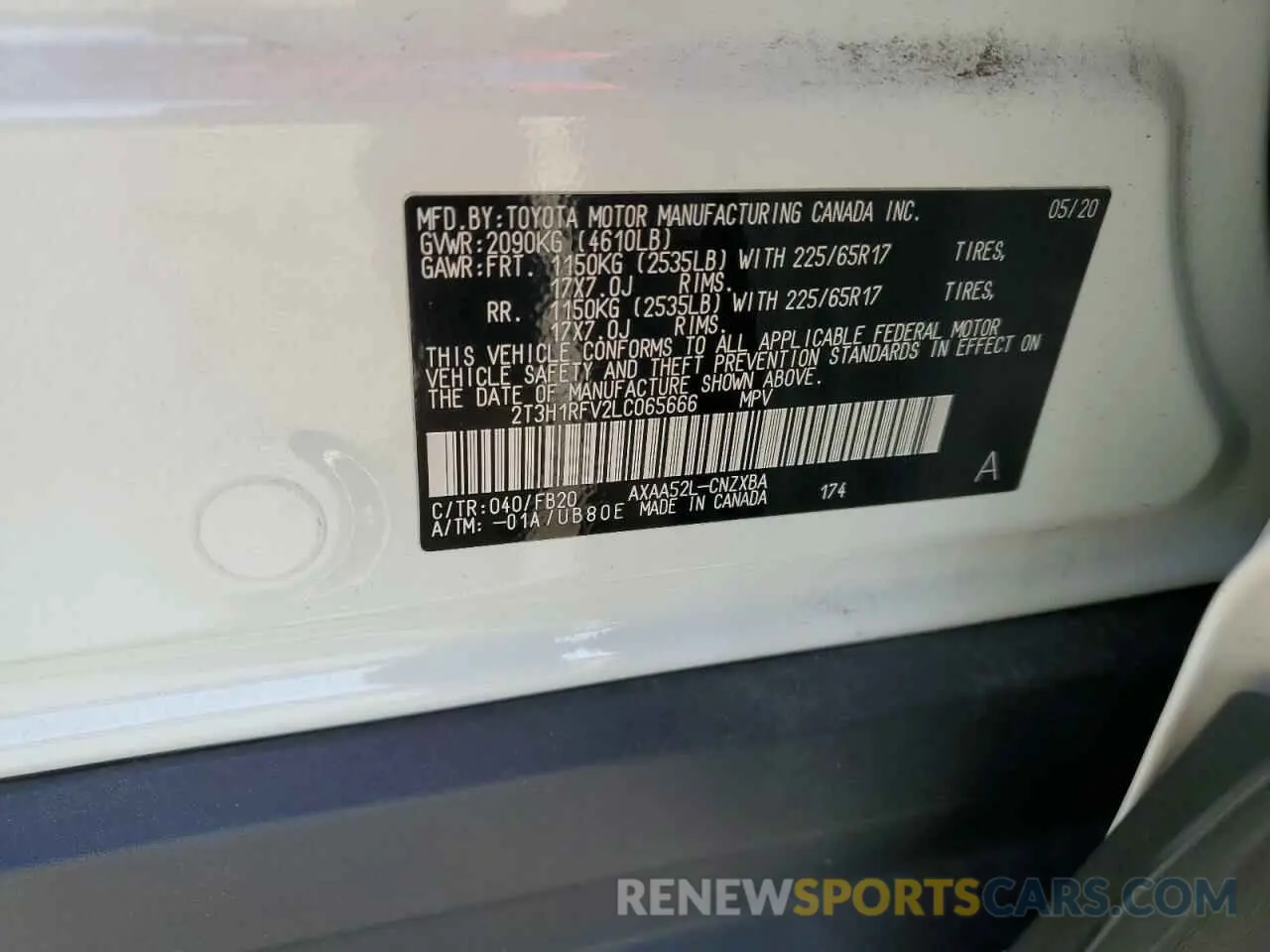 13 fotografías del automóvil dañado 2T3H1RFV2LC065666 TOYOTA RAV4 2020