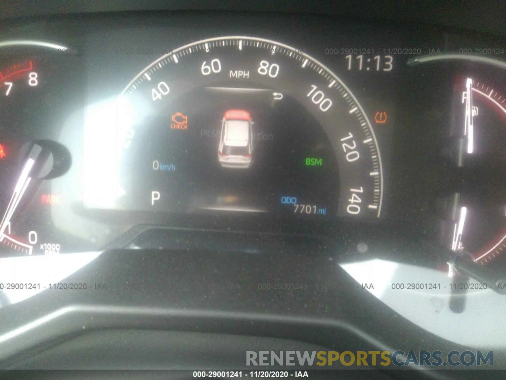 7 fotografías del automóvil dañado 2T3Y1RFVXLW068247 TOYOTA RAV4 2020
