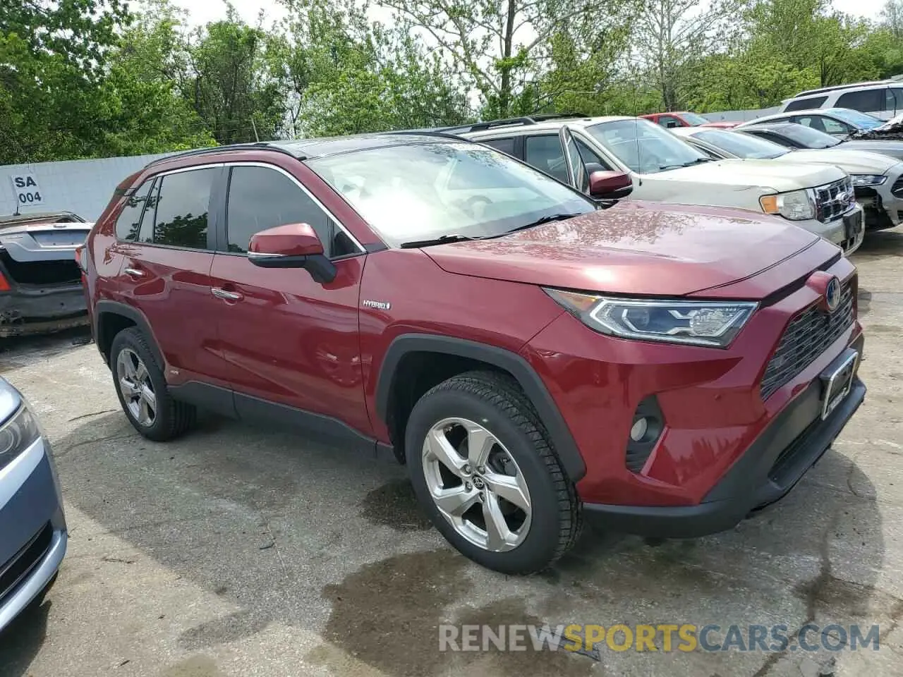 4 fotografías del automóvil dañado JTMDWRFV6LD530512 TOYOTA RAV4 2020