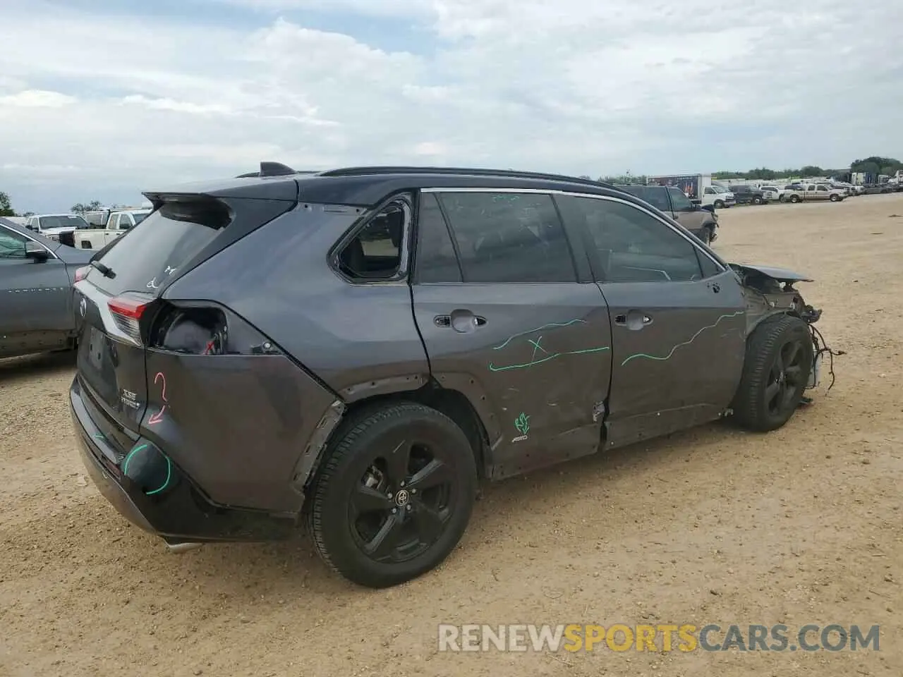 3 fotografías del automóvil dañado JTME6RFV6LD501595 TOYOTA RAV4 2020