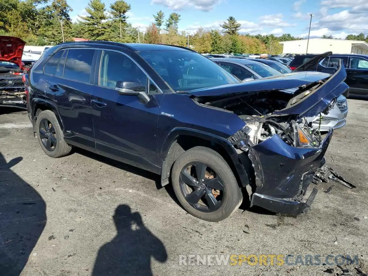 4 fotografías del automóvil dañado JTMEWRFV3LD538460 TOYOTA RAV4 2020
