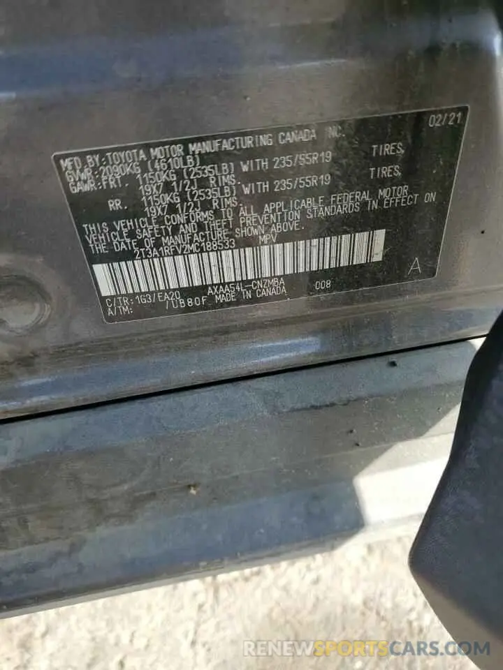 13 fotografías del automóvil dañado 2T3A1RFV2MC188533 TOYOTA RAV4 2021