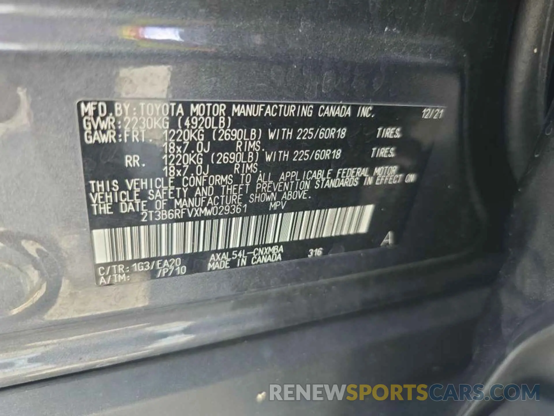 15 fotografías del automóvil dañado 2T3B6RFVXMW029361 TOYOTA RAV4 2021