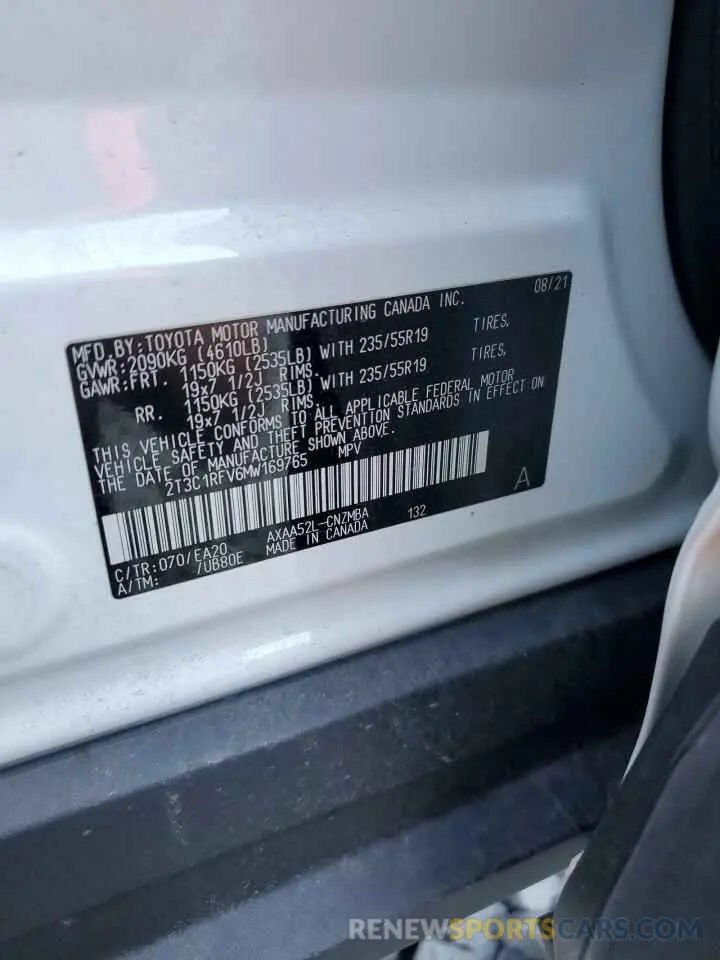 13 fotografías del automóvil dañado 2T3C1RFV6MW169765 TOYOTA RAV4 2021