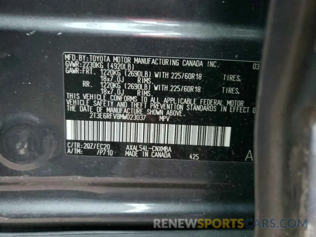 13 fotografías del automóvil dañado 2T3E6RFV8MW023037 TOYOTA RAV4 2021